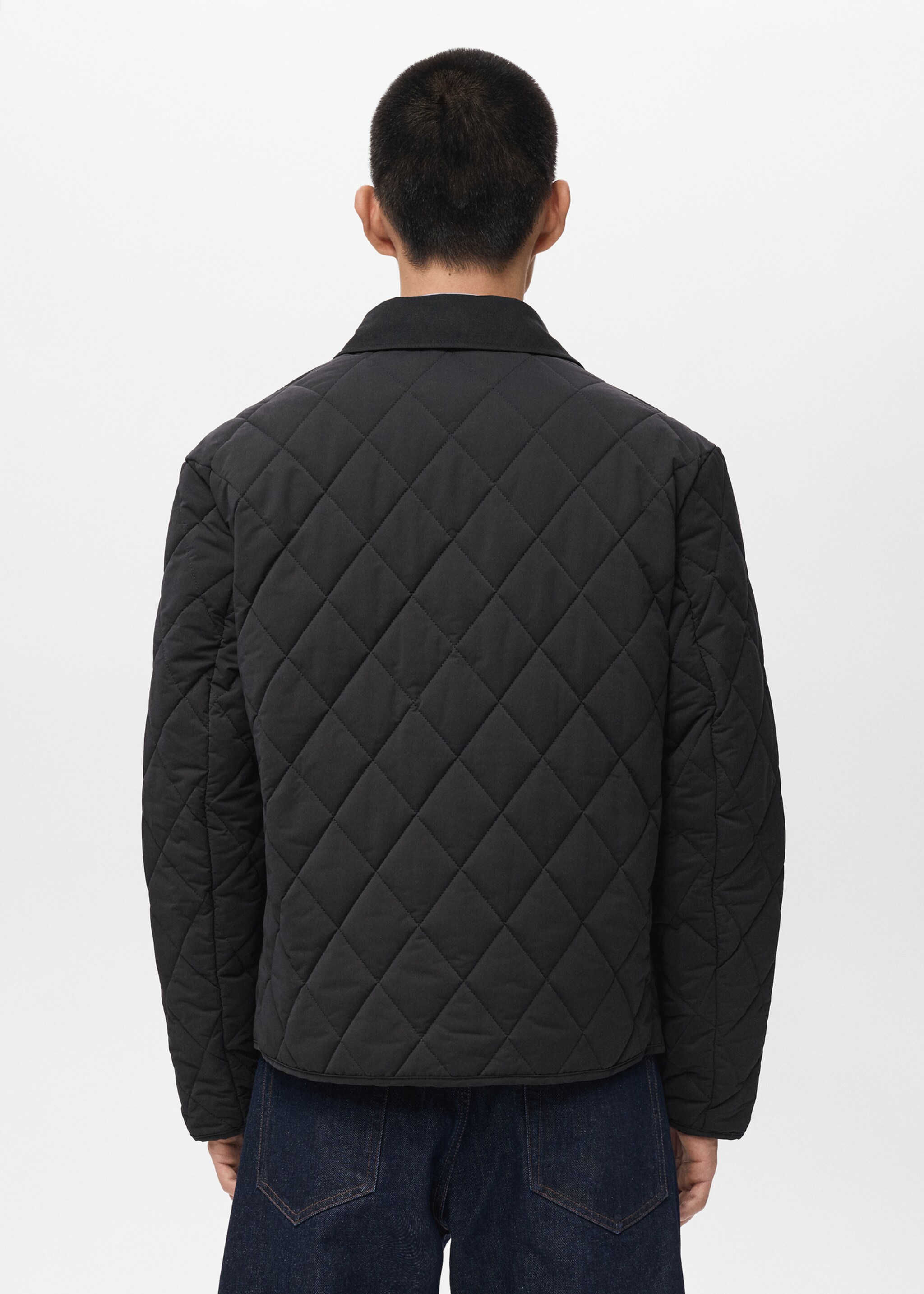Quilted water repellent jacket - Reverse of the article, Black. Ref: 17005972-00.