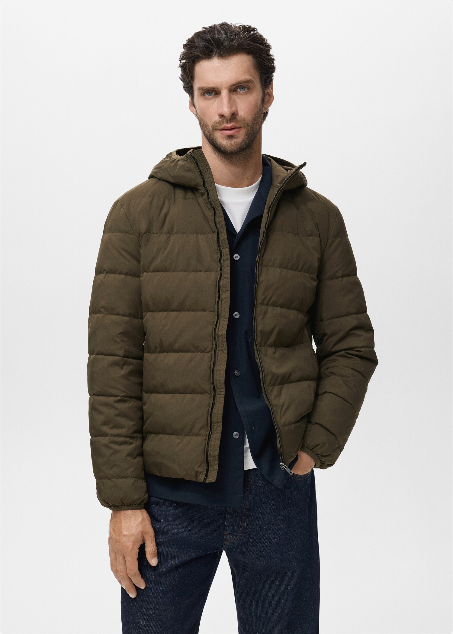 Quilted jacket with down and feather filling - Medium plane