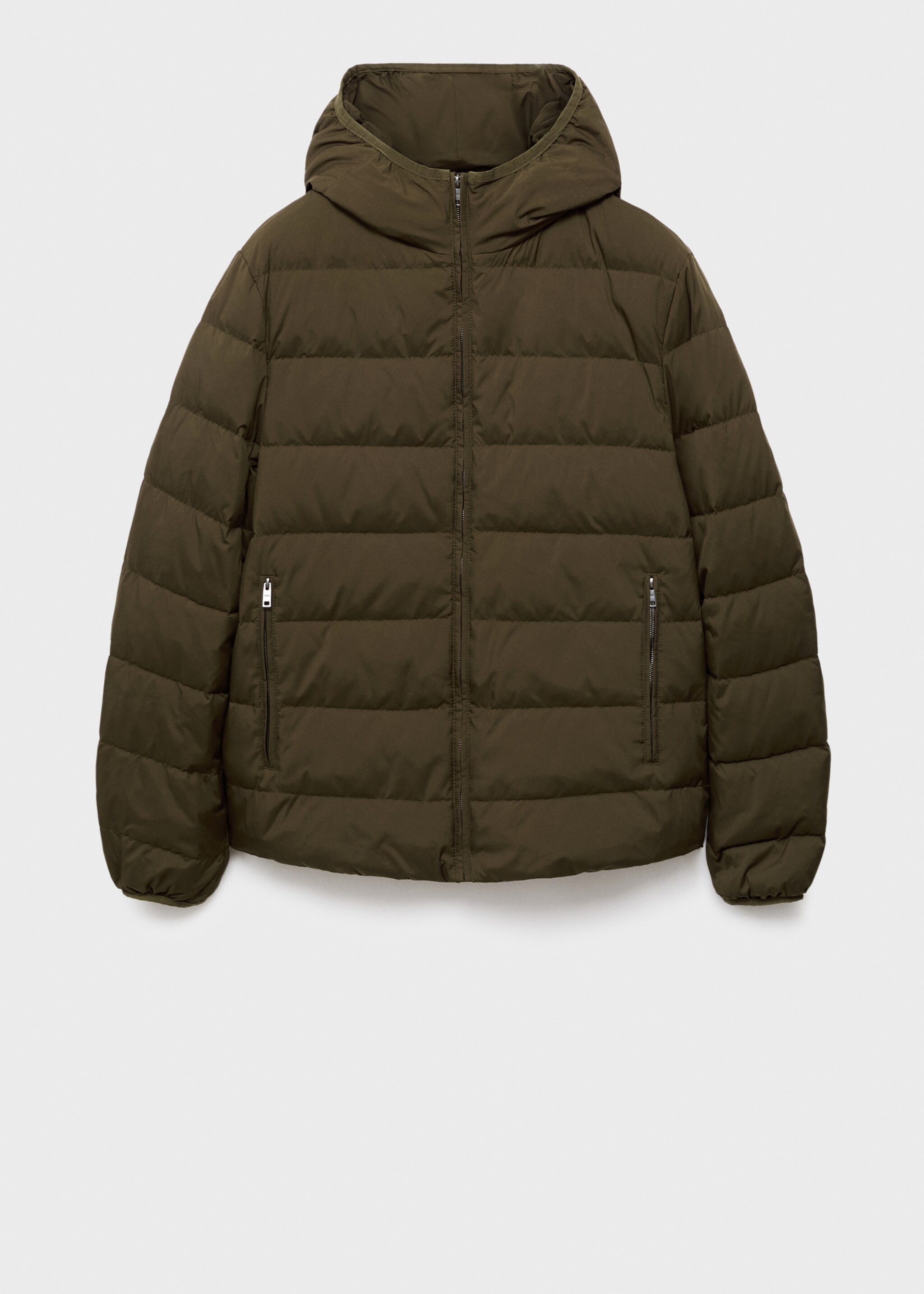 Quilted jacket with down and feather filling - Article without model, Olive Green. Ref: 17005974-00.