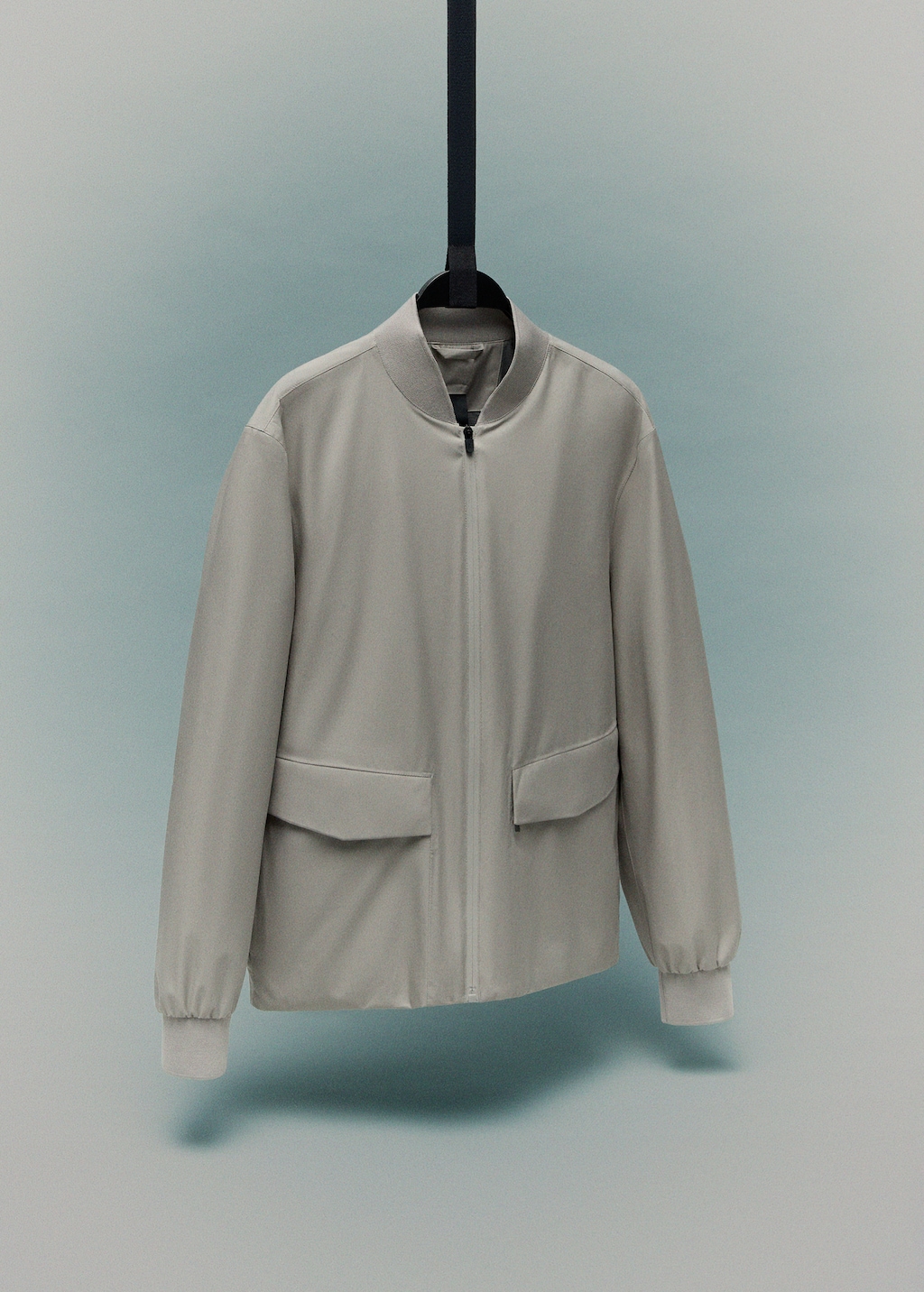 Packable water-repellent bomber jacket