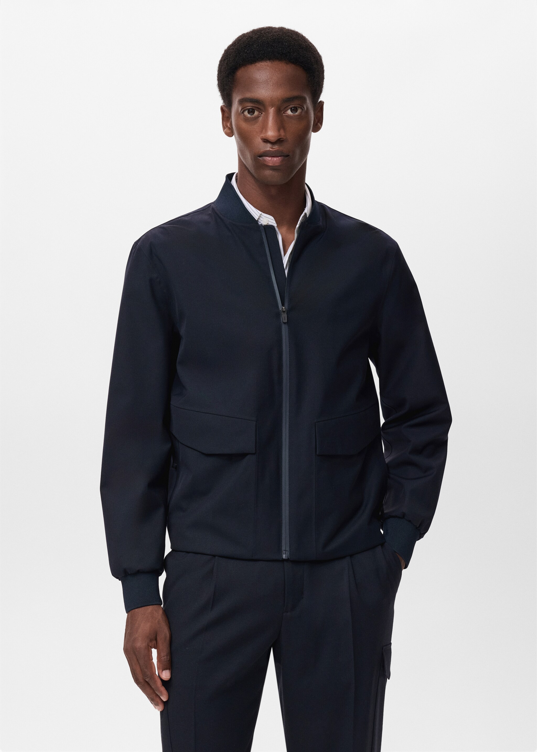 Chaqueta técnica waterproof - Plano medio, Azul marino. Ref: 17005976-00.