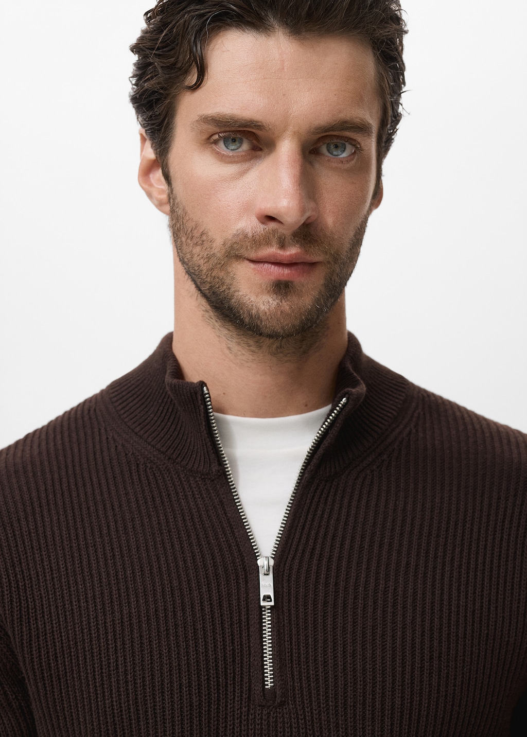 100% cotton perkins-neck sweater