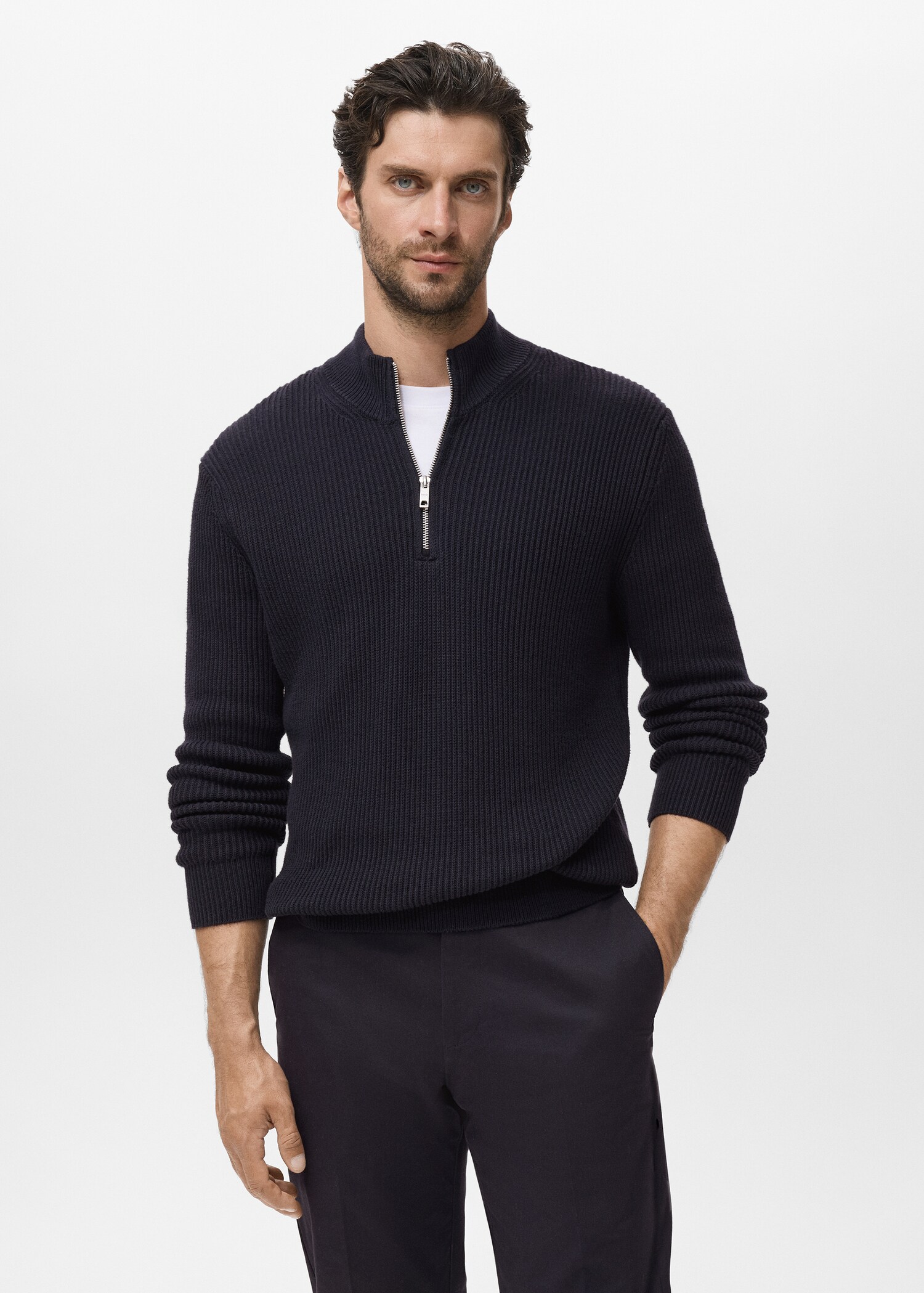 100% cotton perkins neck jumper - Medium plane