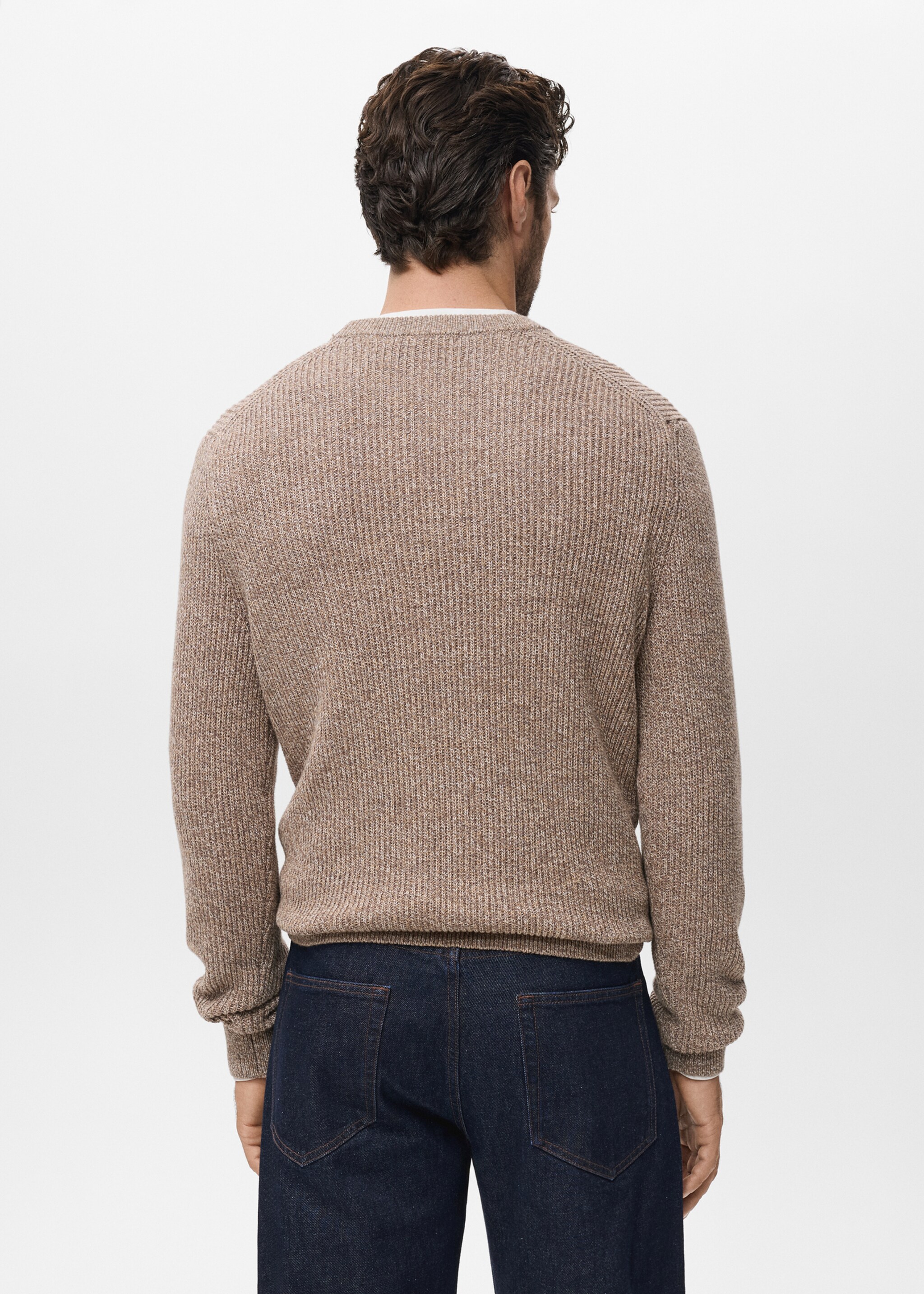 Pull-over 100 % coton maille - Verso de l’article, Beige. Ref: 17005978-00.