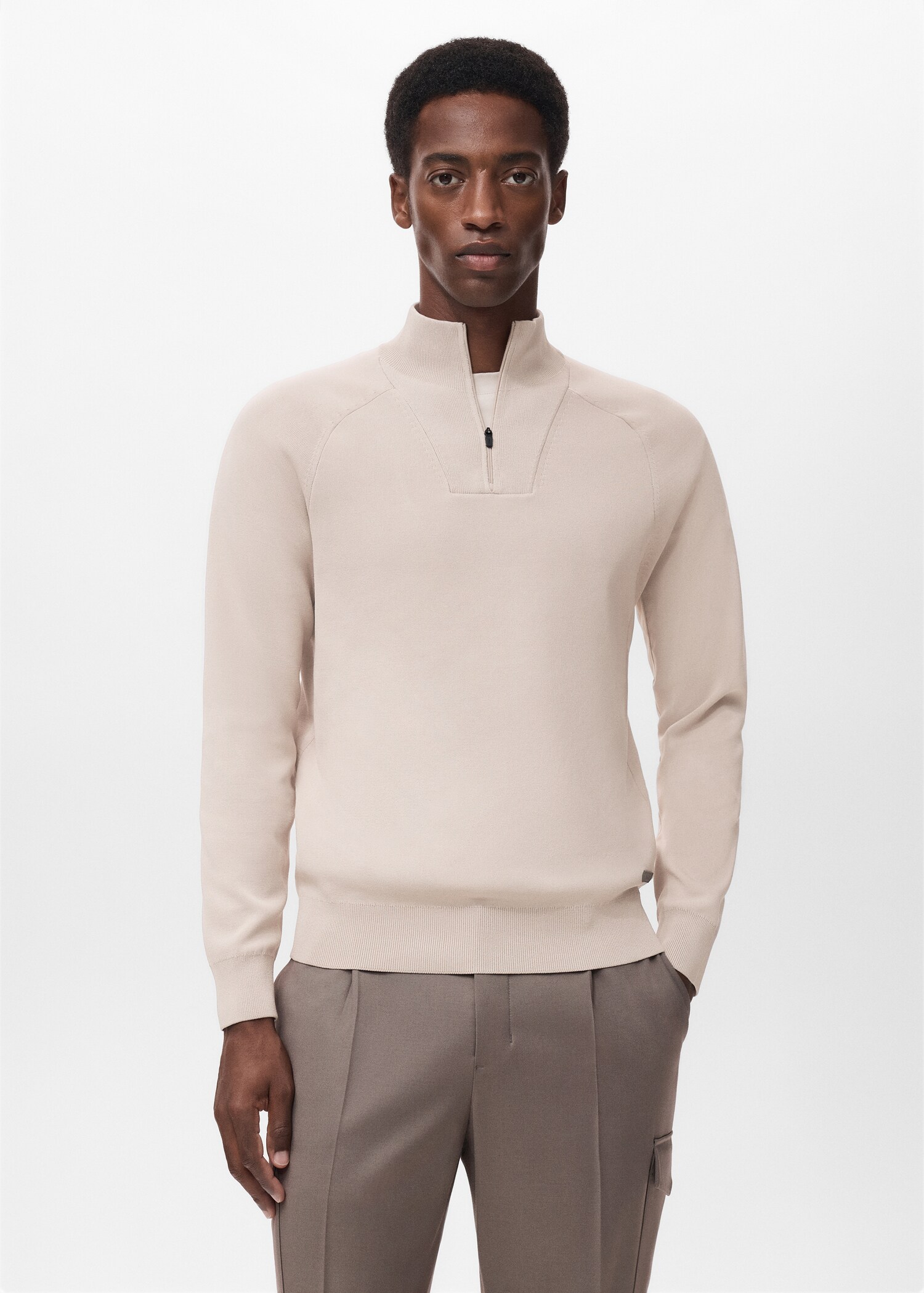 Breathable zip-neck sweater - Medium plane