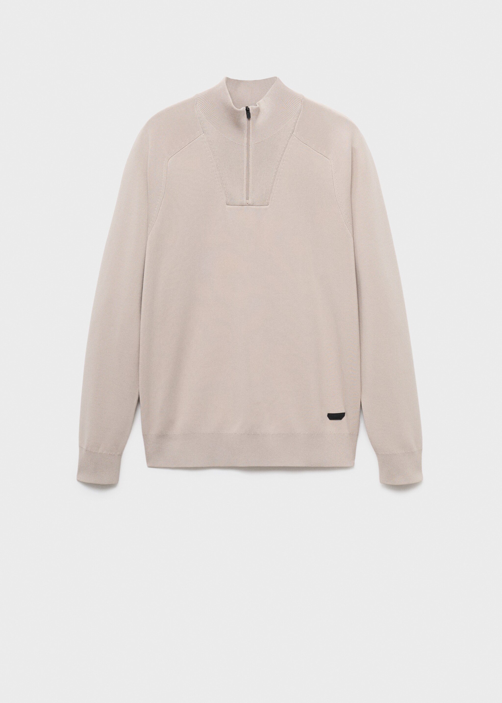 Breathable zip-neck sweater - Article without model, Ivory White. Ref: 17005979-00.