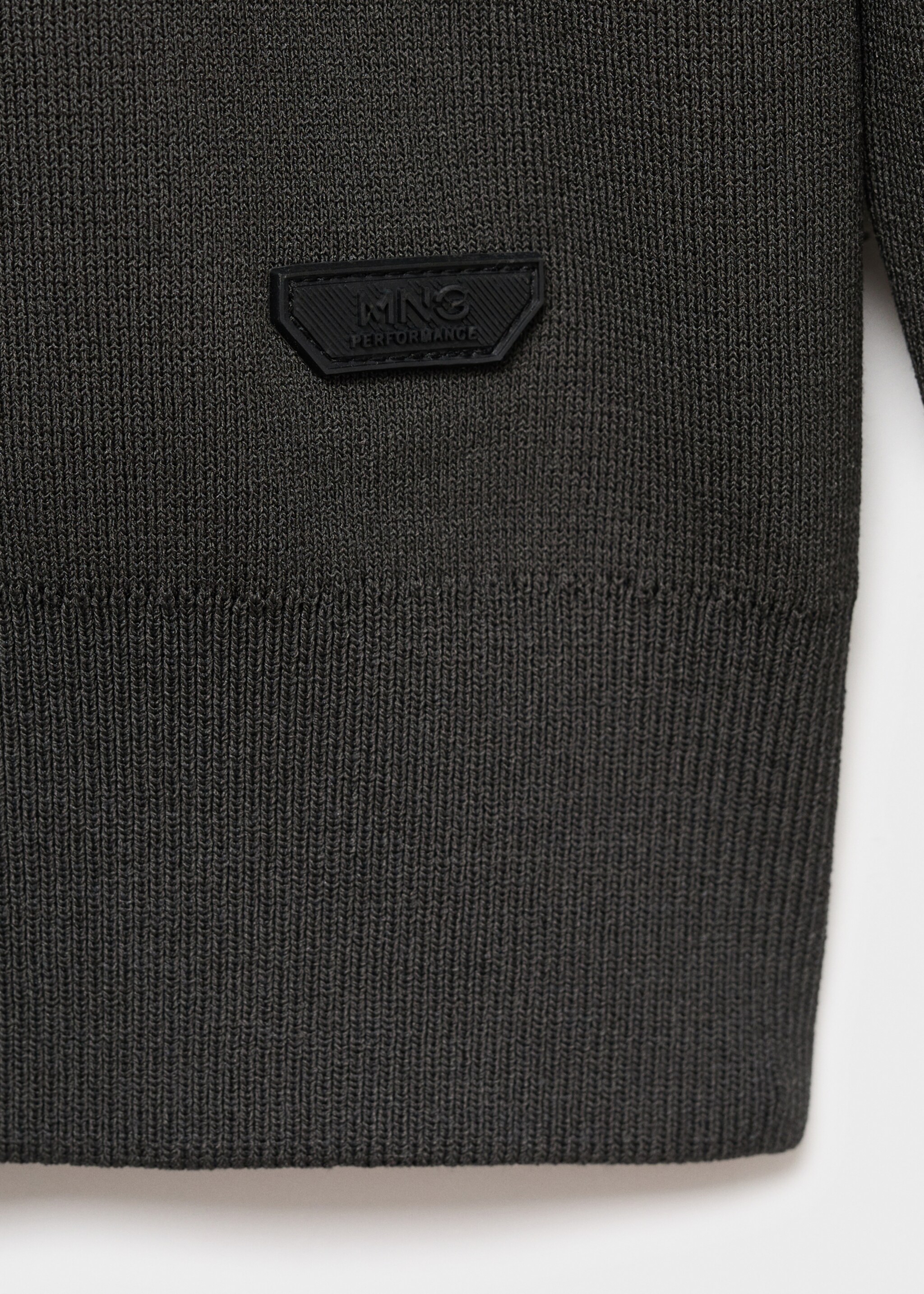 Breathable zip-neck sweater - Details of the article 0, Dark Green. Ref: 17005979-00.