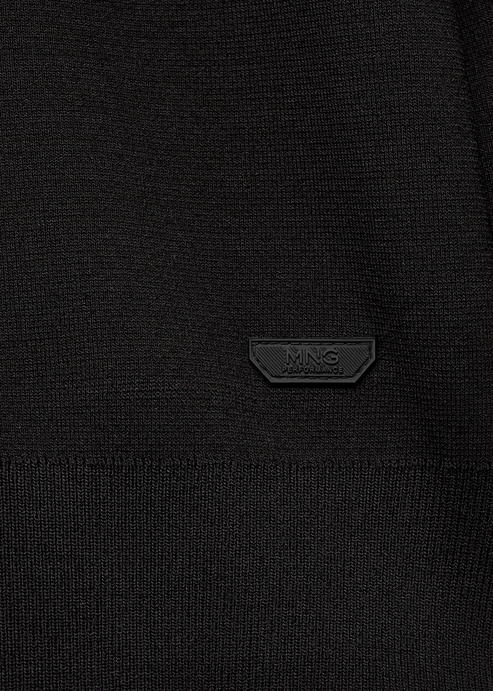 Breathable zip-neck sweater - Details of the article 0, Black. Ref: 17005979-00.
