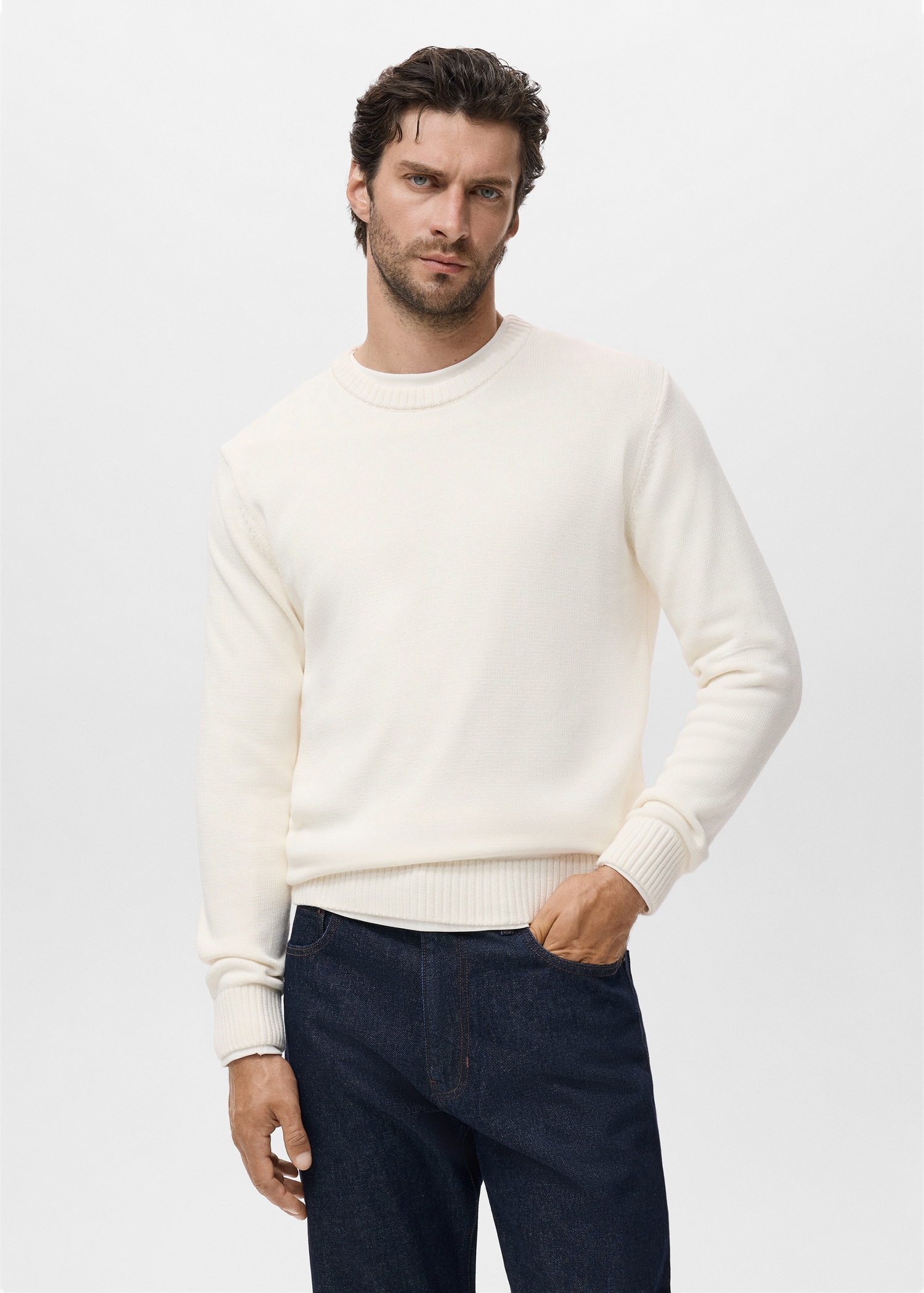 Fine ribbed-knit sweater - Medium plane