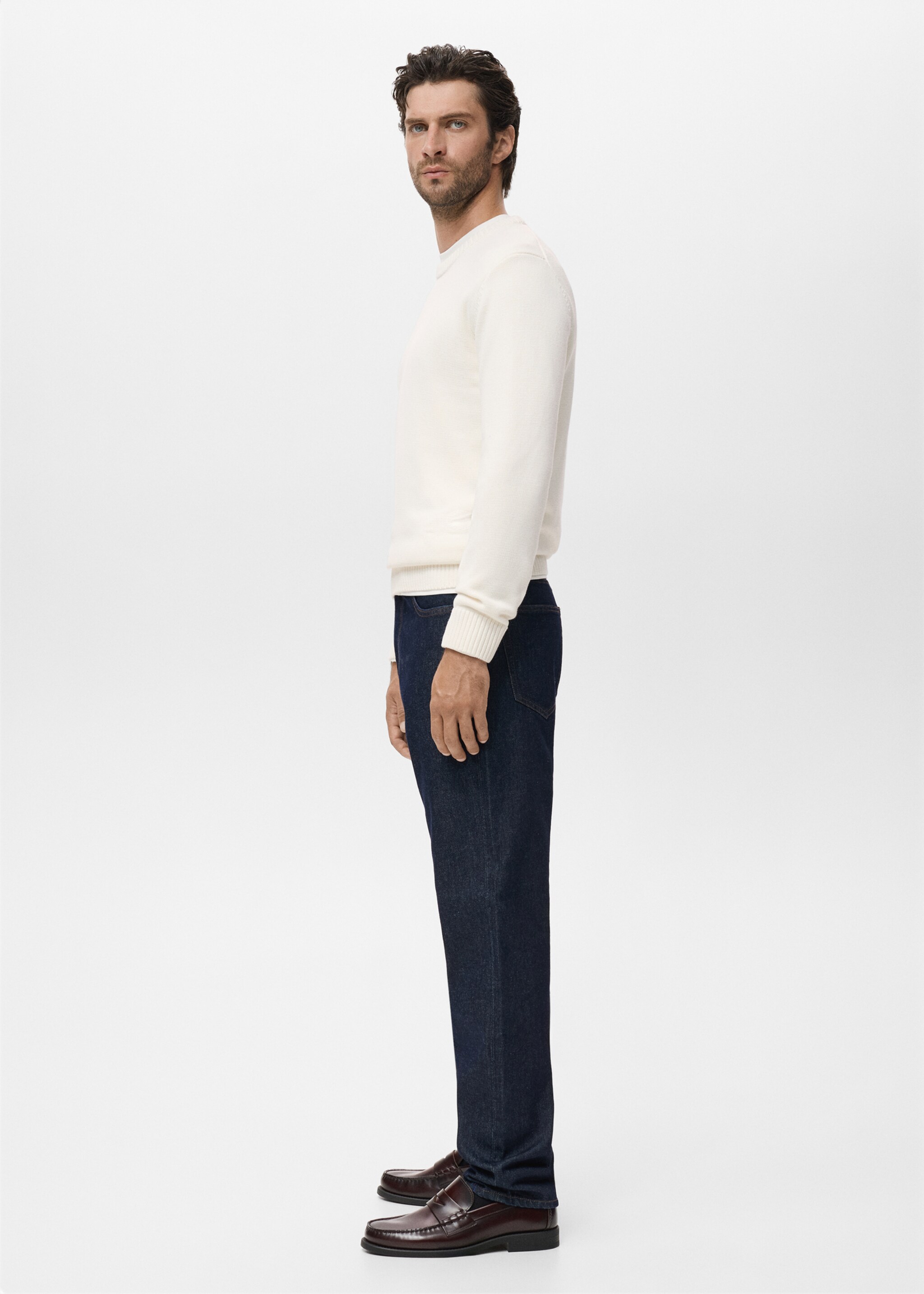 Fine ribbed-knit sweater - Details of the article 2, Off White. Ref: 17005980-00.