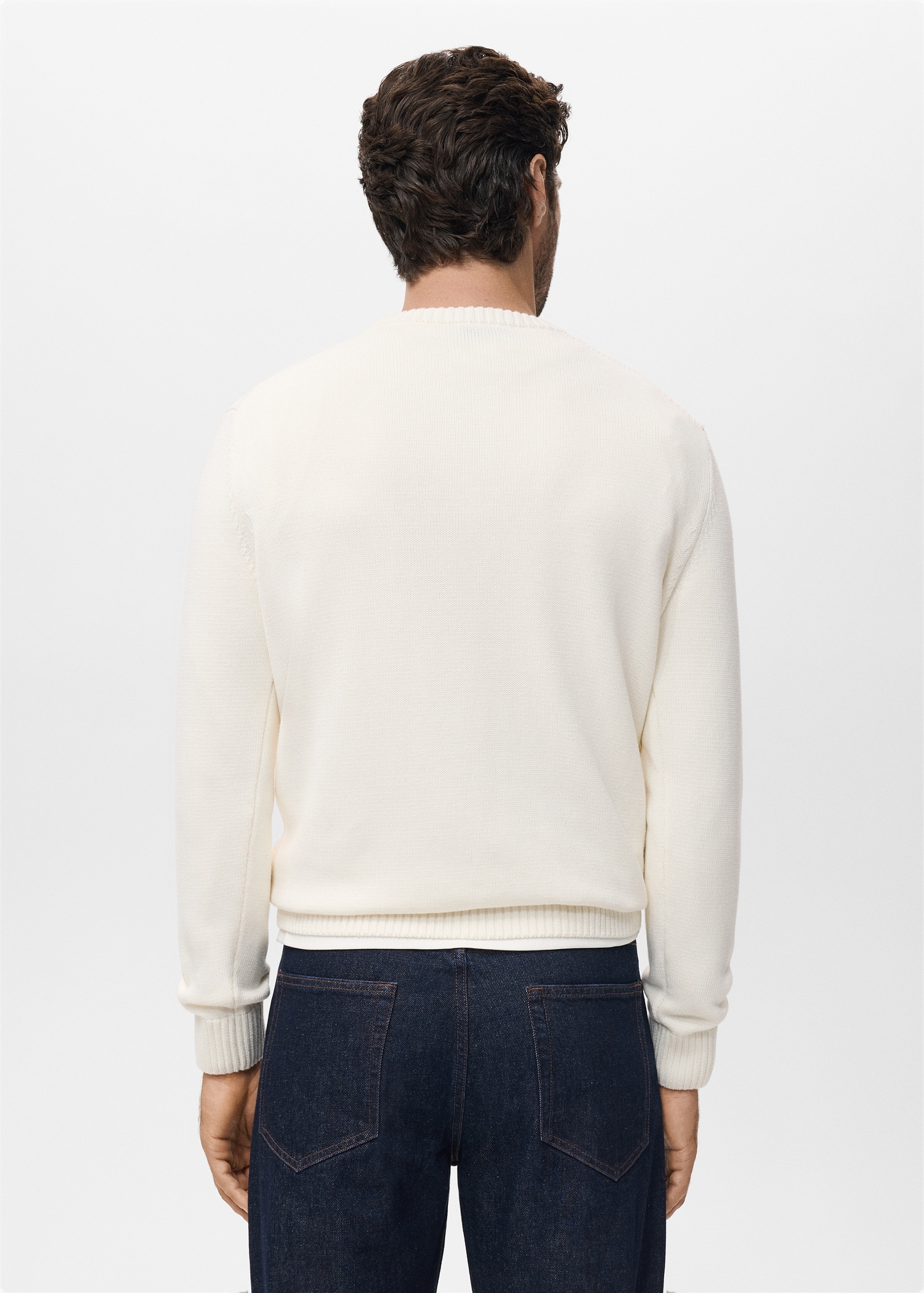 Fine ribbed-knit sweater - Reverse of the article