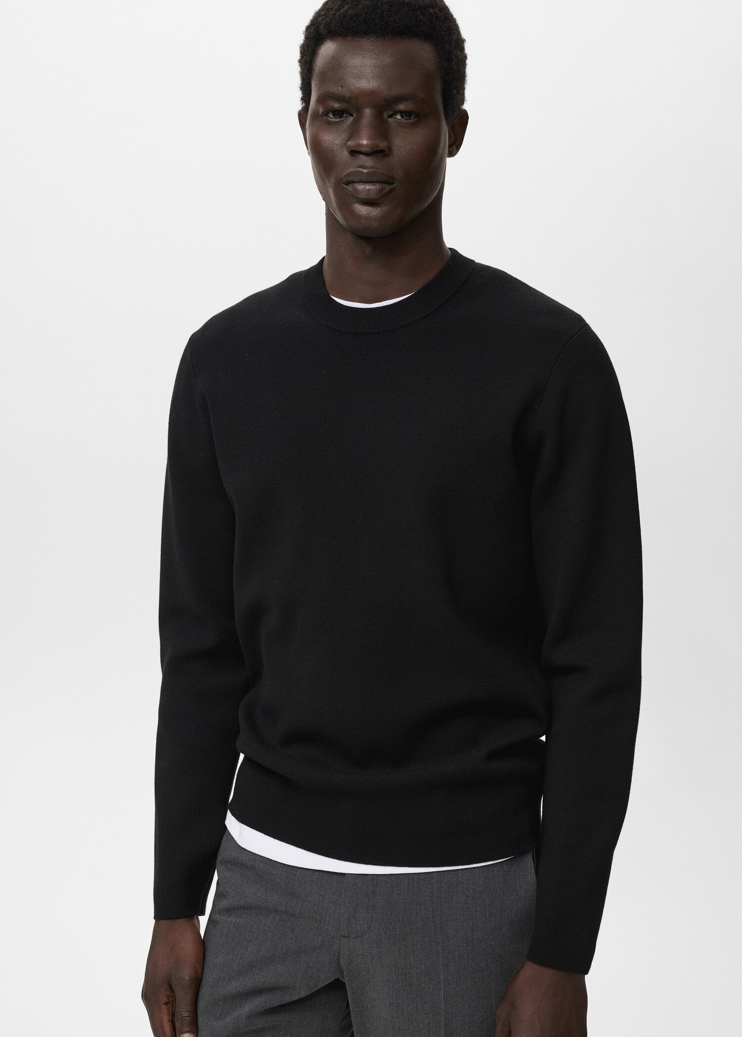 Medium-knit regular-fit sweater - Medium plane