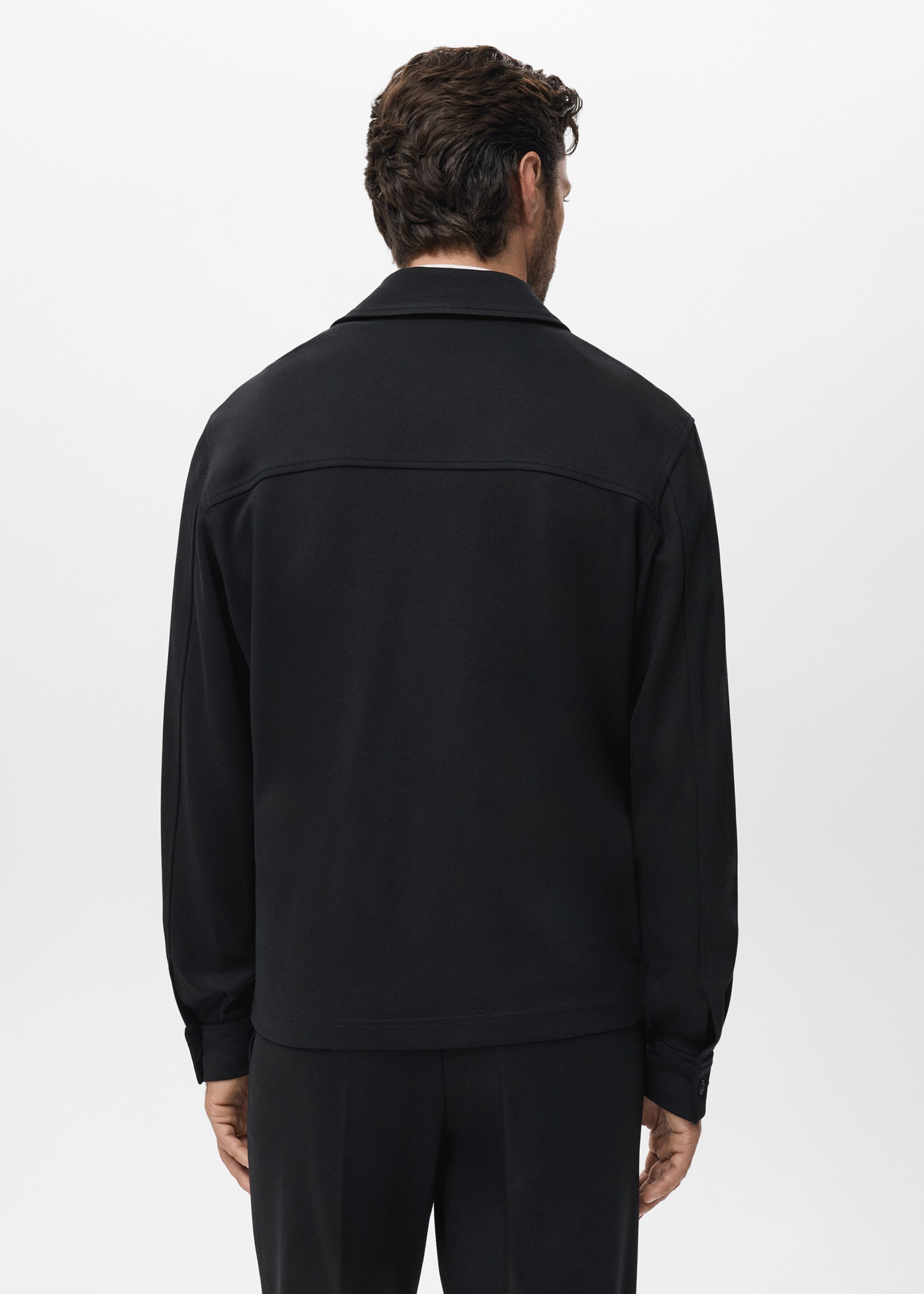 Sudadera cremallera bolsillo - Reverso del artículo, Negro. Ref: 17005983-00.