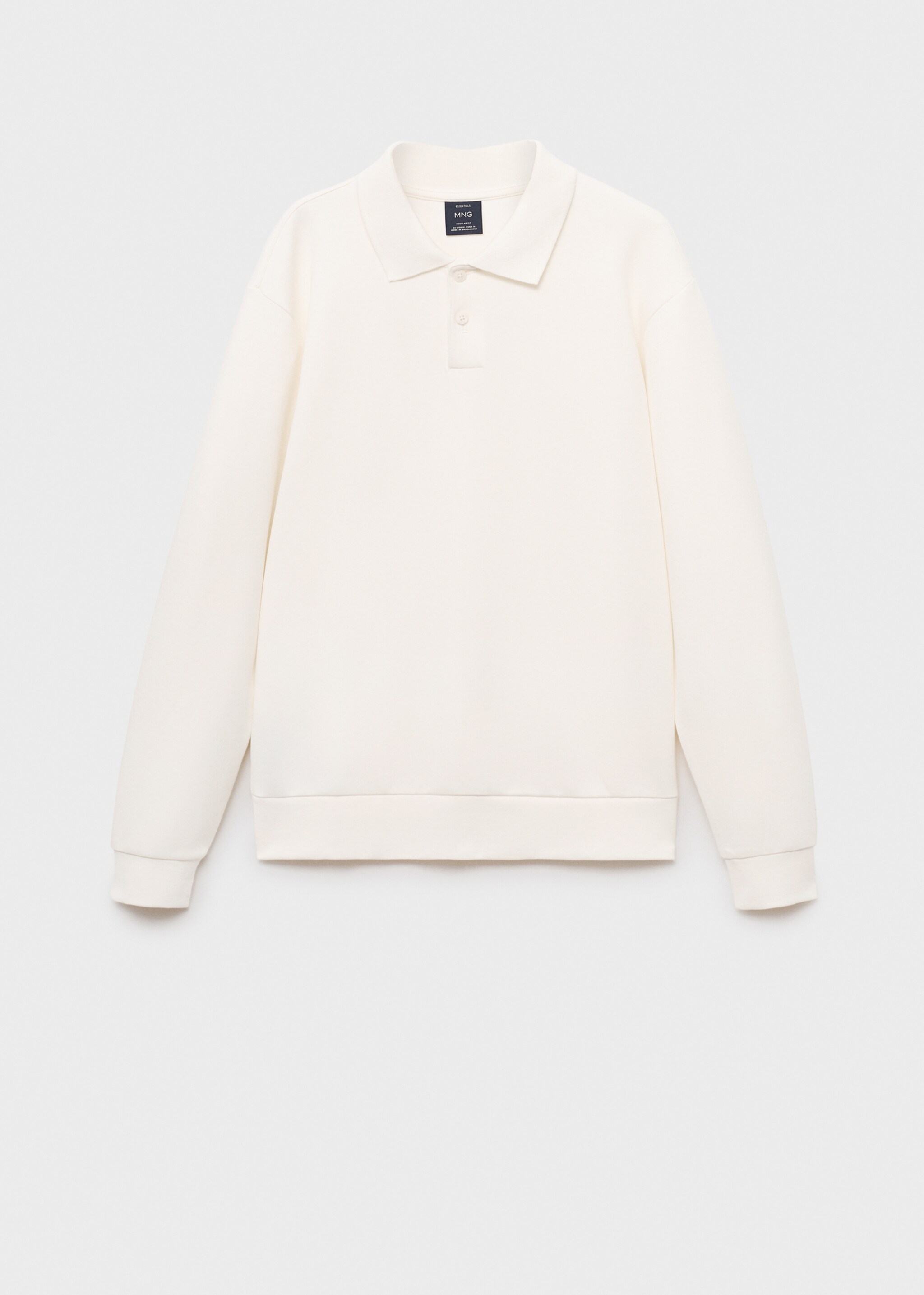 Regular-fit polo sweatshirt - Article without model, White. Ref: 17005984-00.