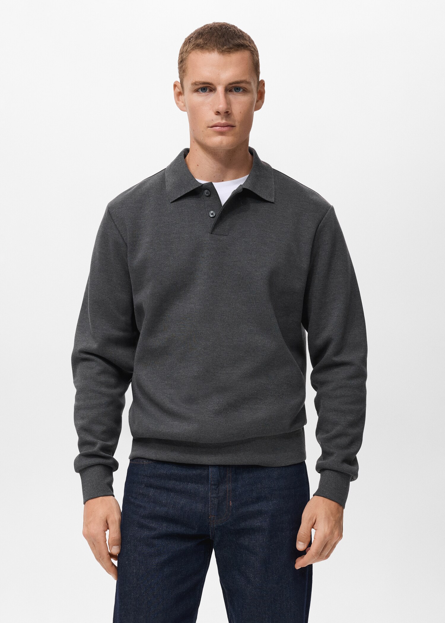 Regular-fit polo sweatshirt - Medium plane