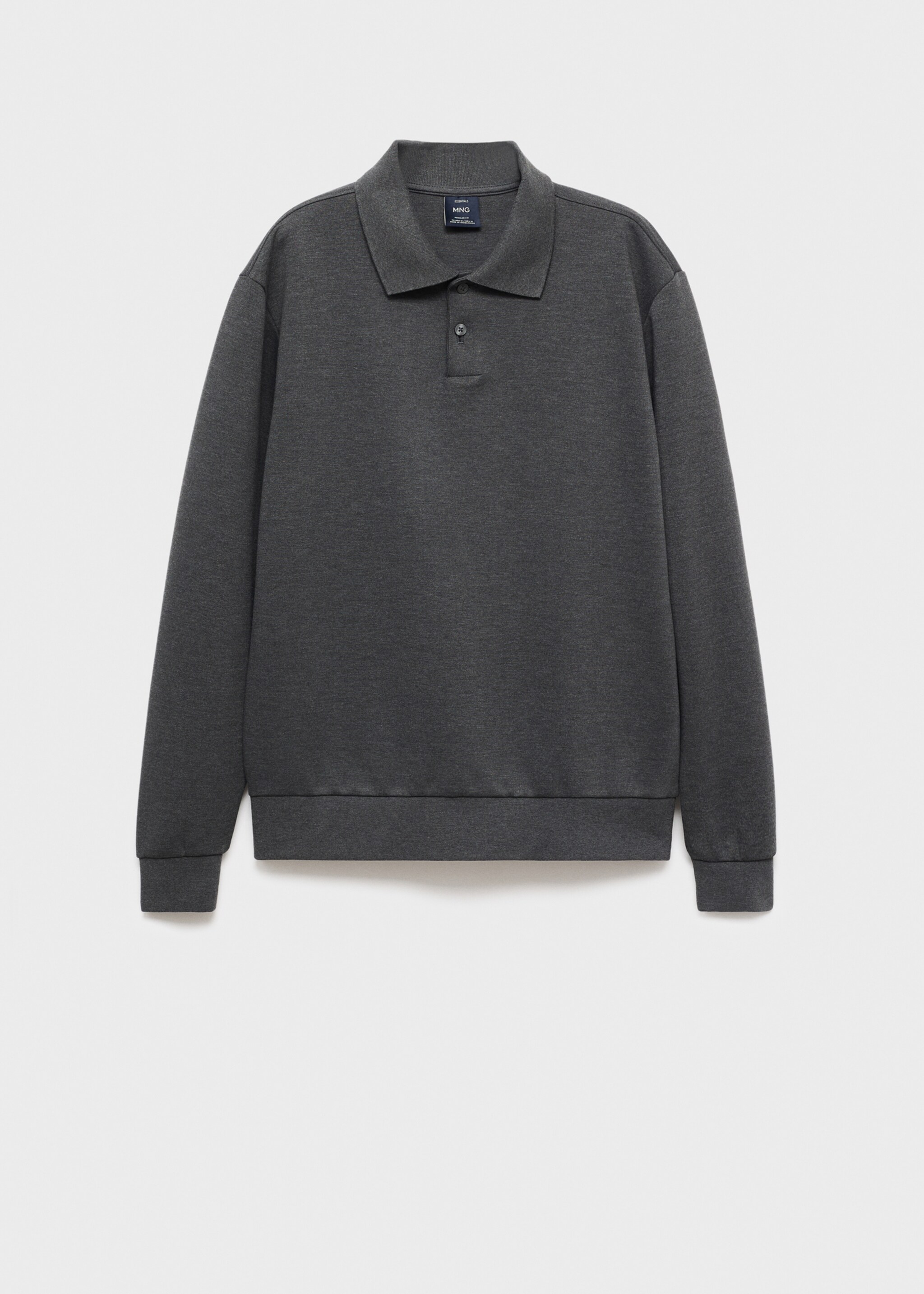 Толстовка поло regular fit - Изделие без модели, Меланжевый темно-серый. Ref: 17005984-00.
