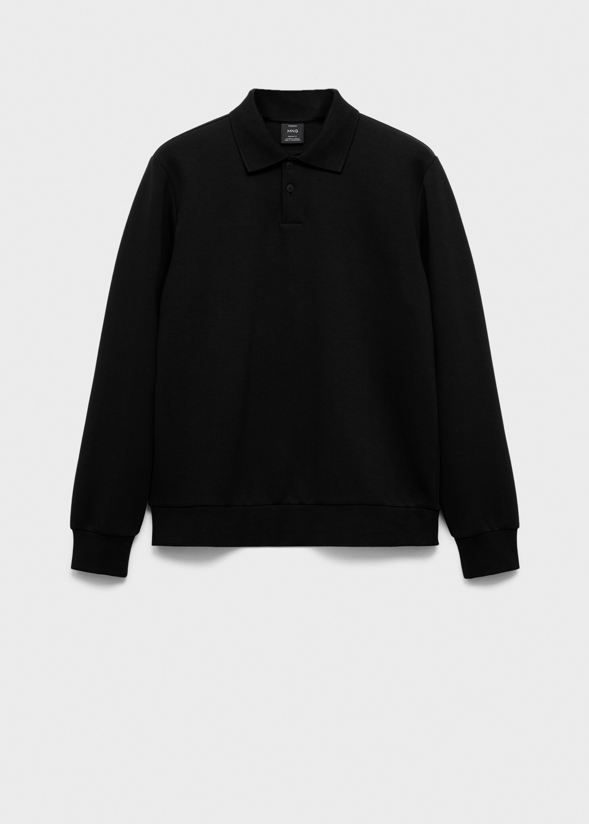 Regular-fit polo sweatshirt - Article without model, Black. Ref: 17005984-00.