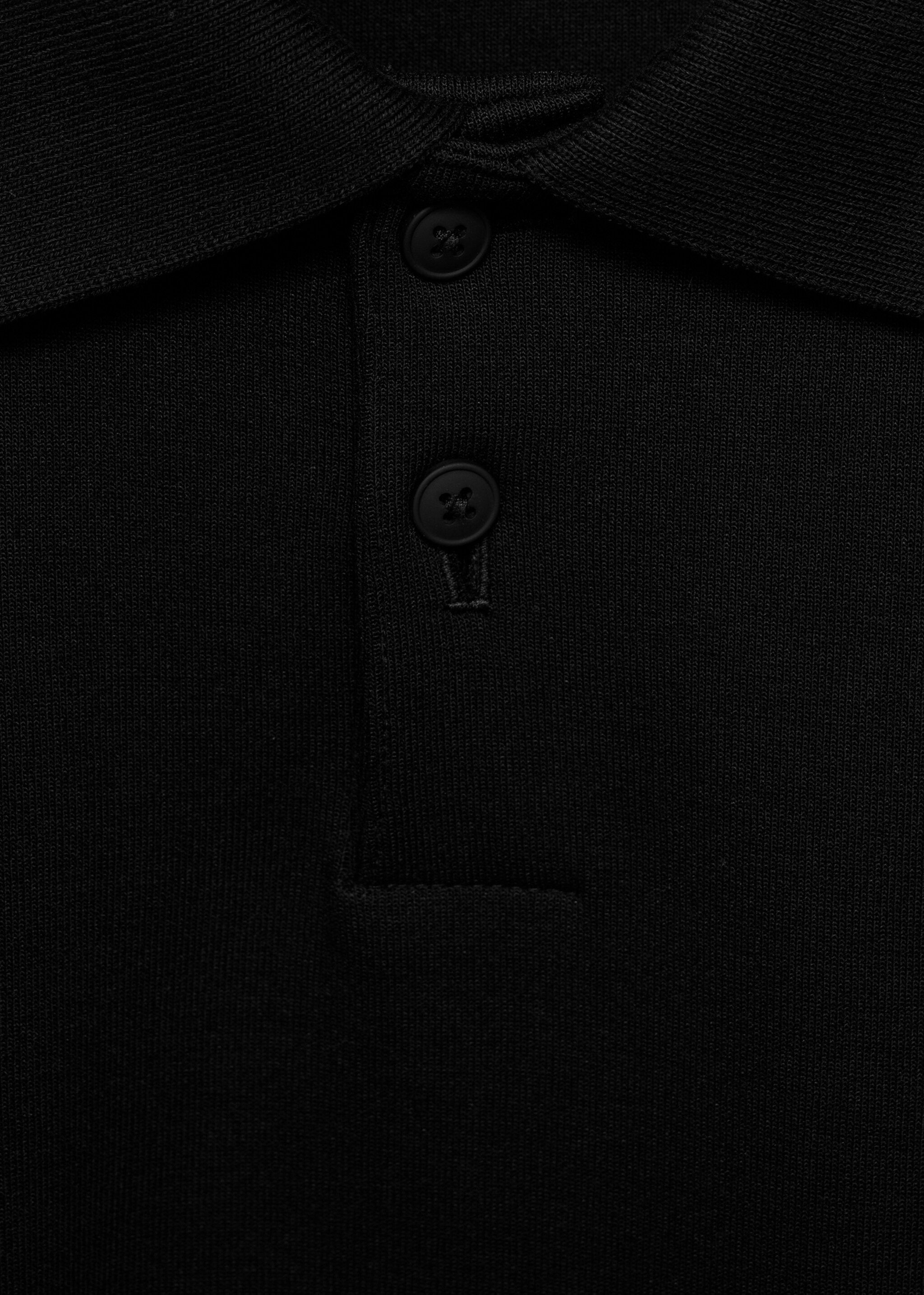 Regular-fit polo sweatshirt - Details of the article 8, Black. Ref: 17005984-00.