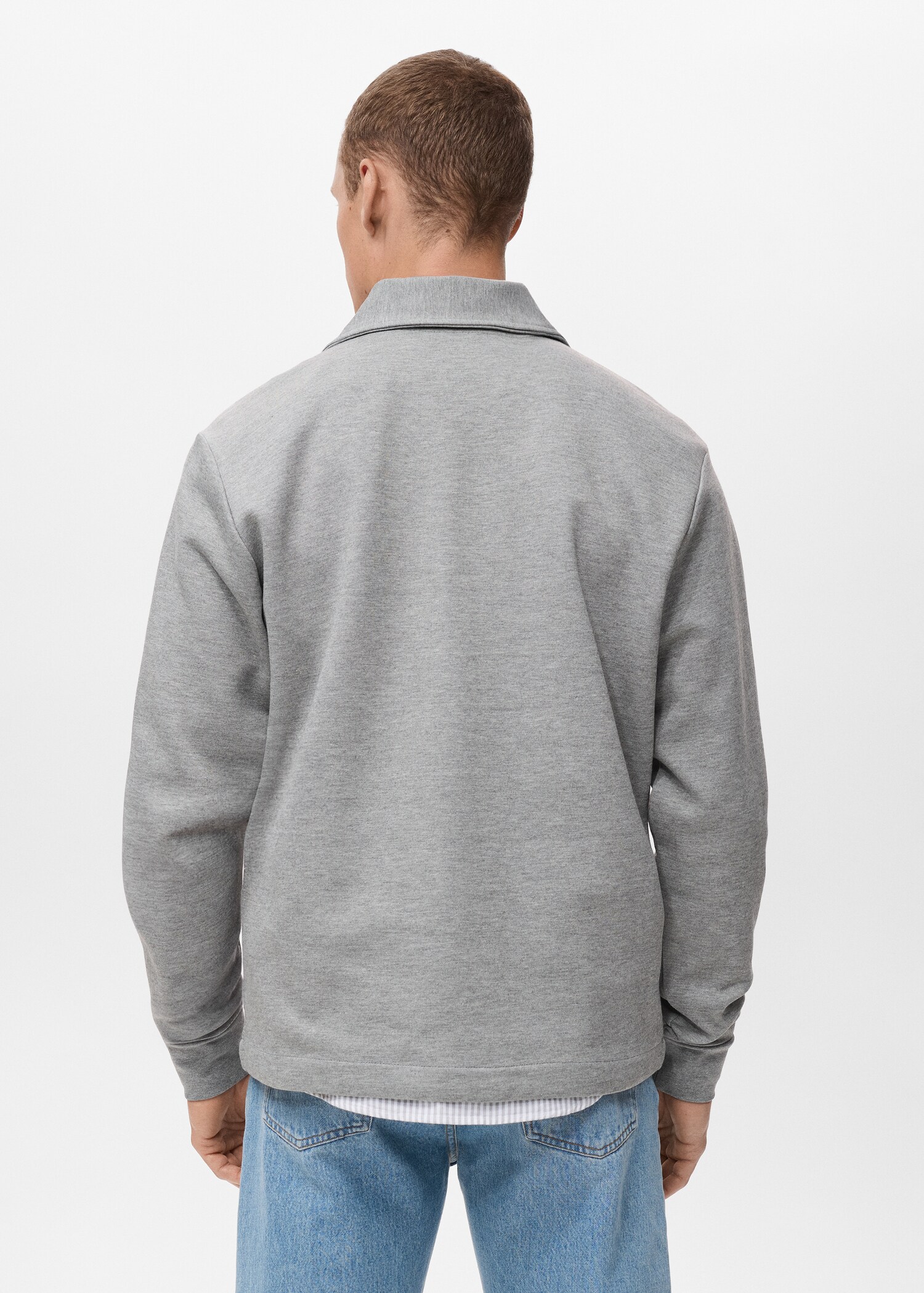 Sudadera algodón cuello cremallera - Reverso del artículo