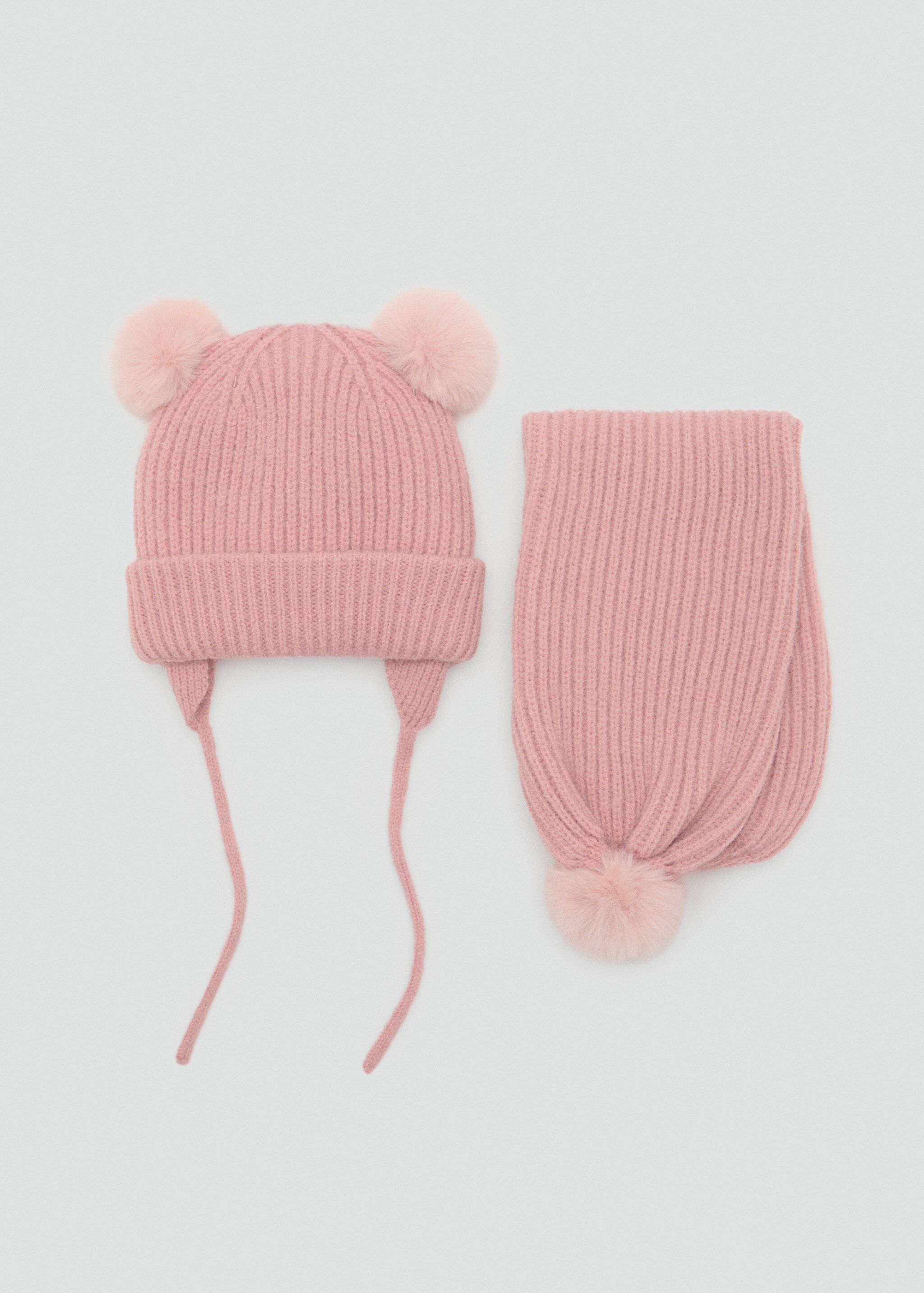 Hat pomponp - Details of the article 2, Pale Pink. Ref: 17005986-00.