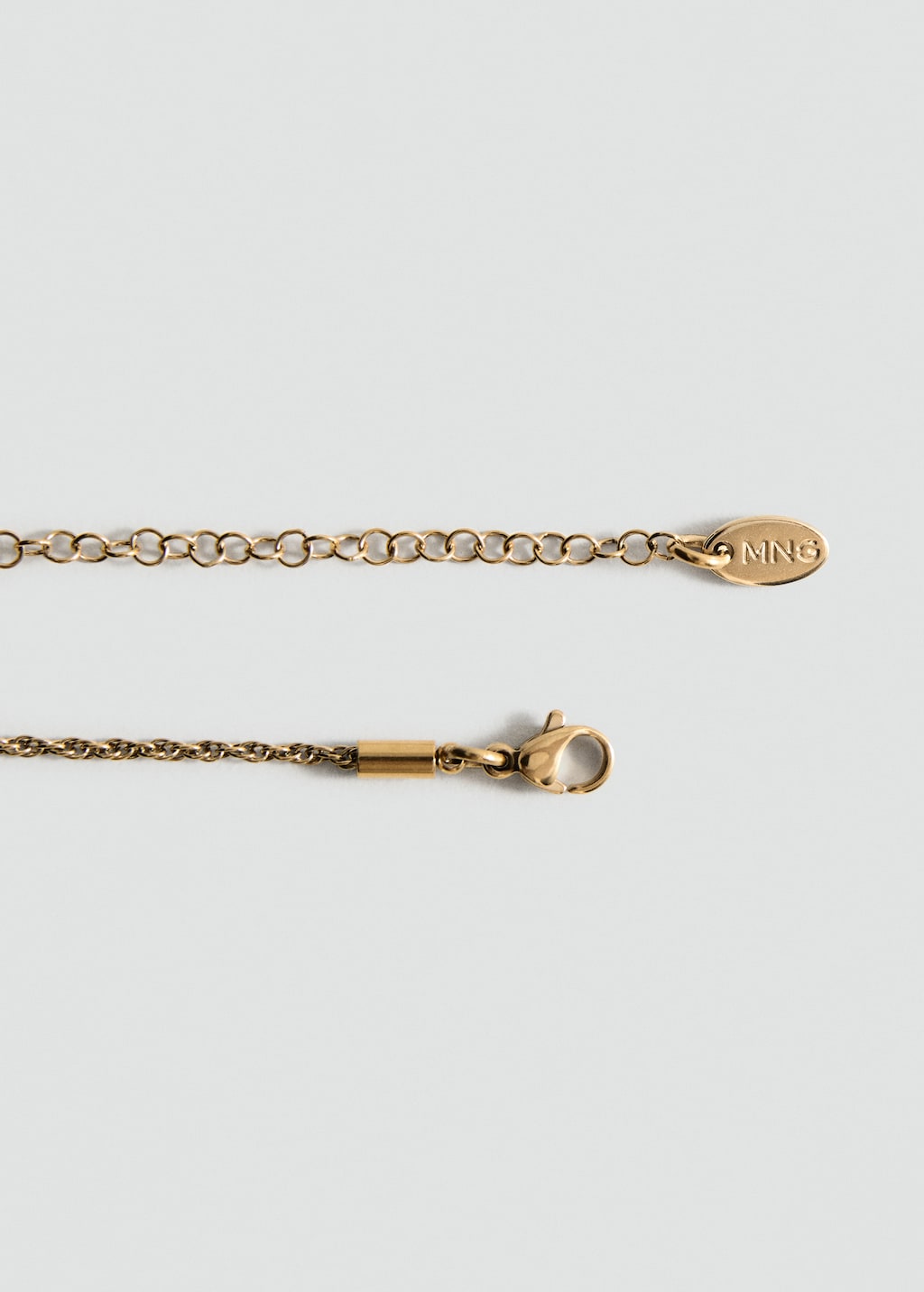 Stainless steel necklace with interlinked rings