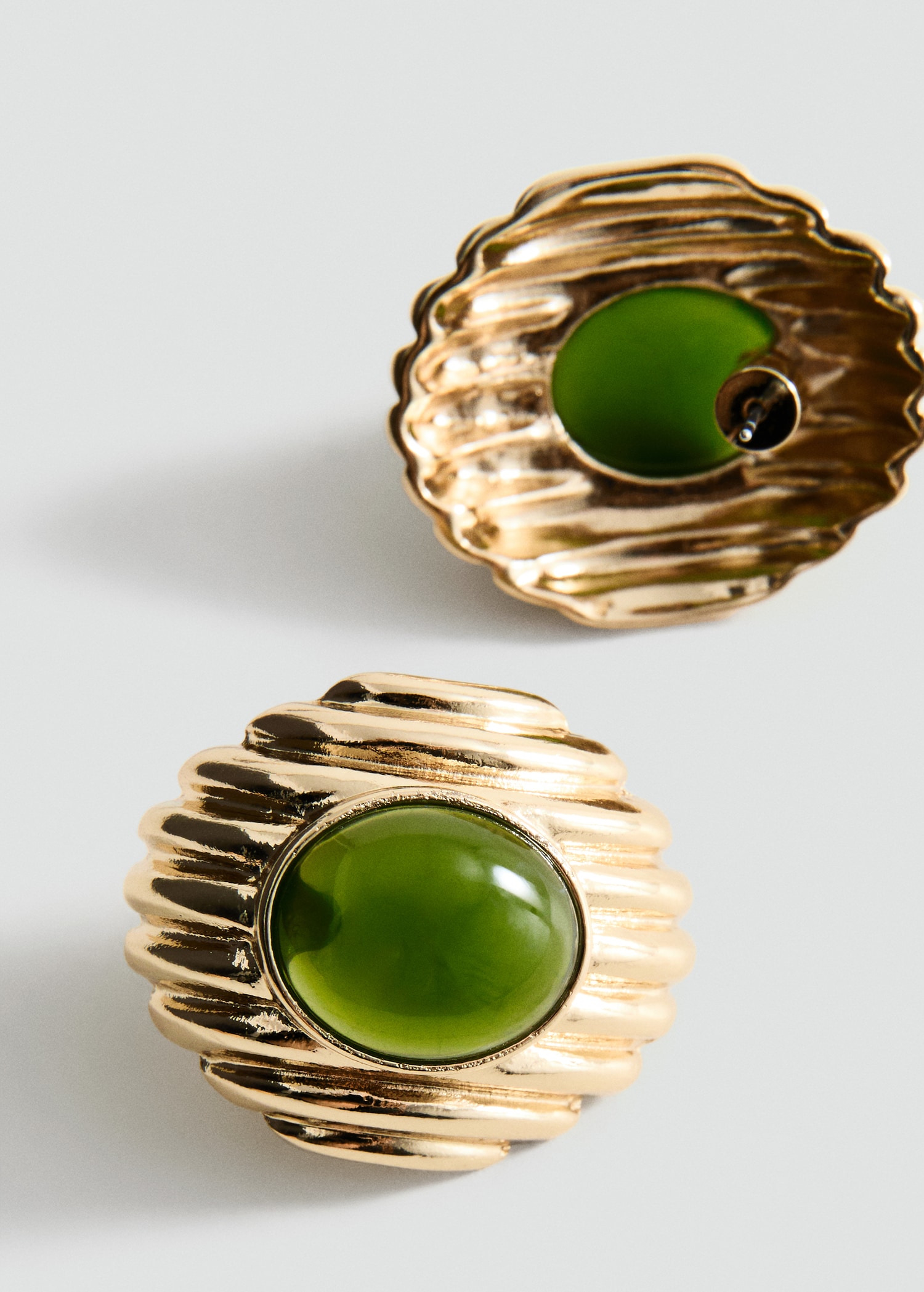 Combined resin stone earrings - Medium plane