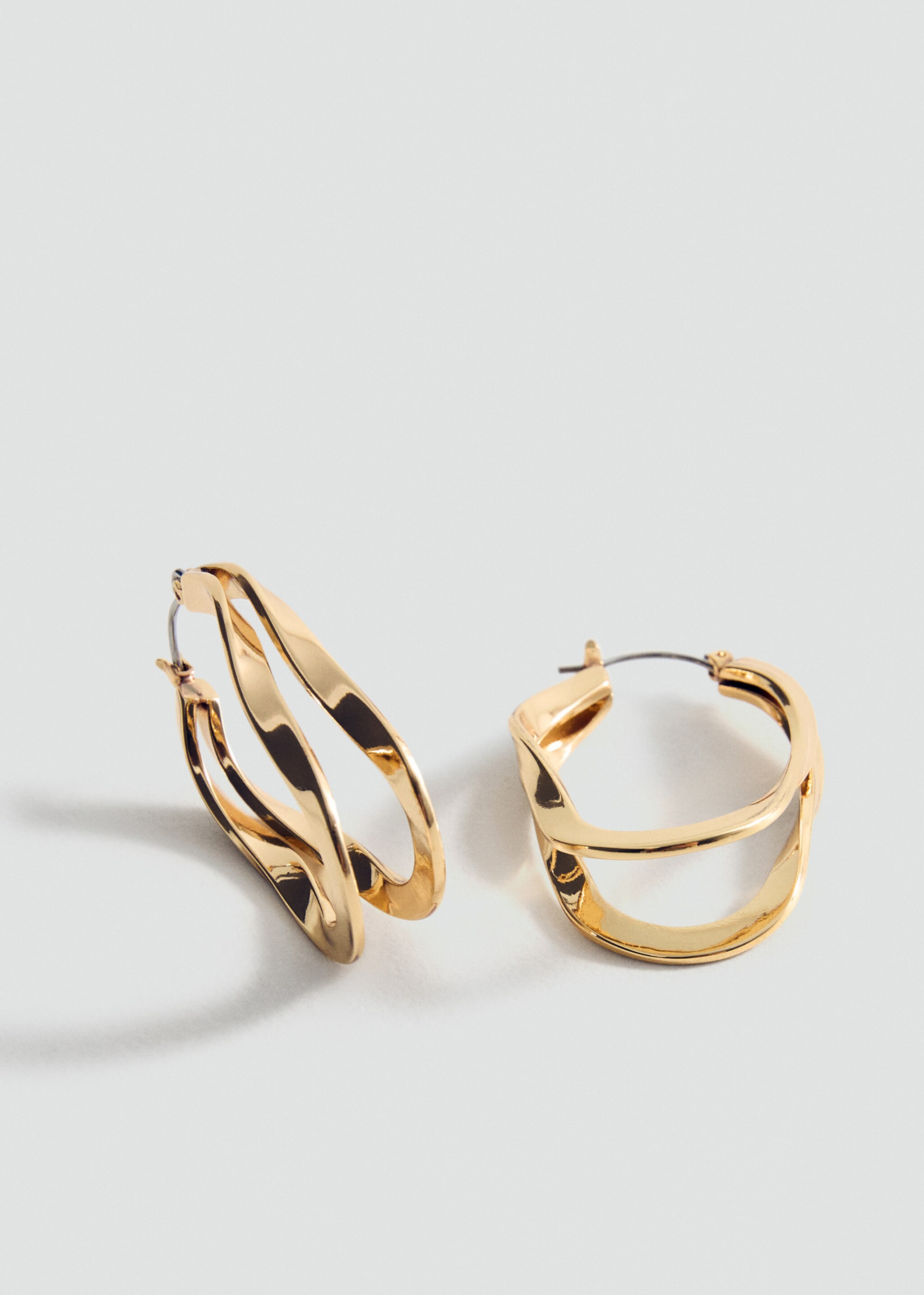 Pendientes aros irregulares - Plano medio, Oro. Ref: 17006006-00.