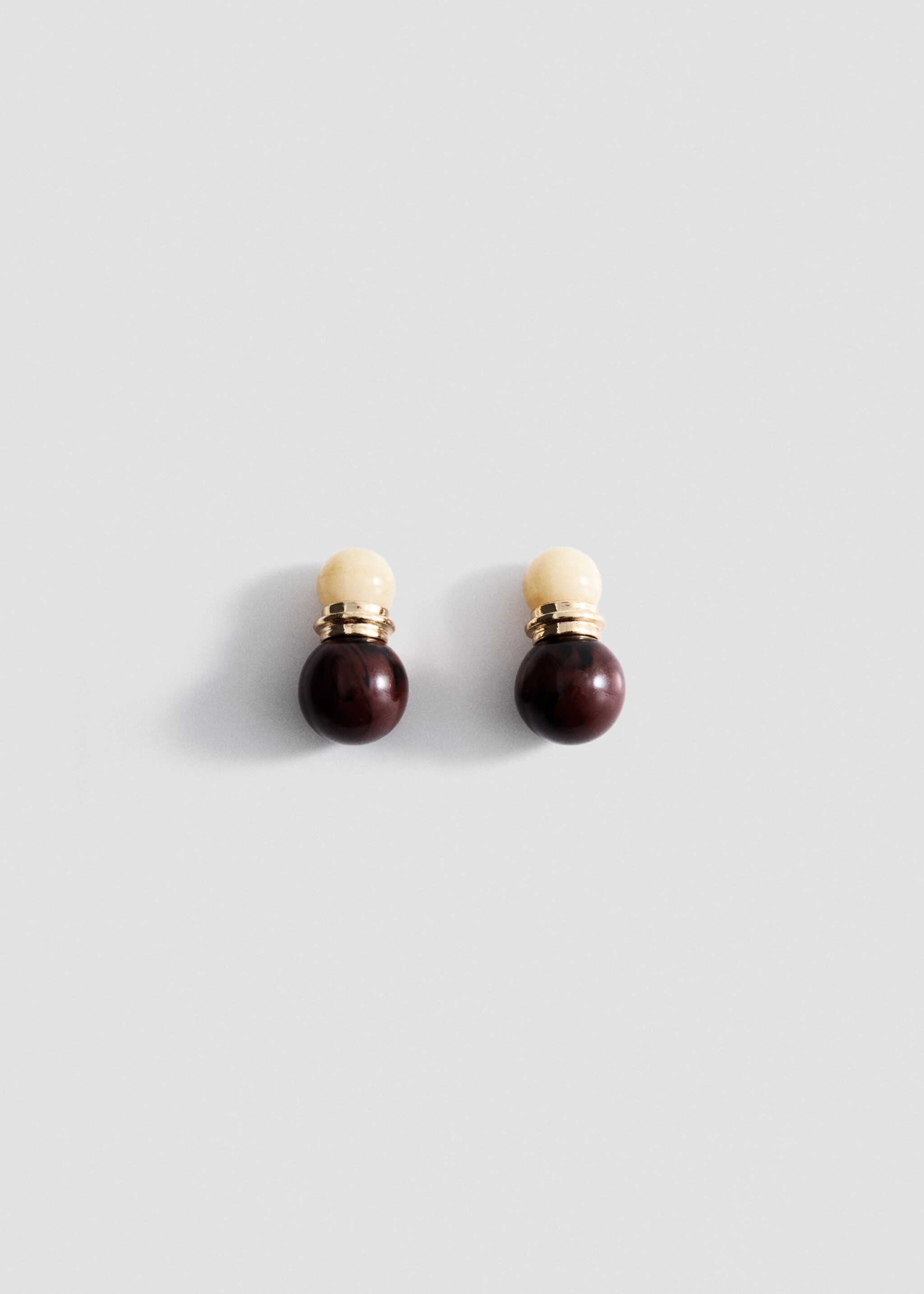 Pendientes bolas combinados - Artículo sin modelo, Marrón. Ref: 17006007-00.