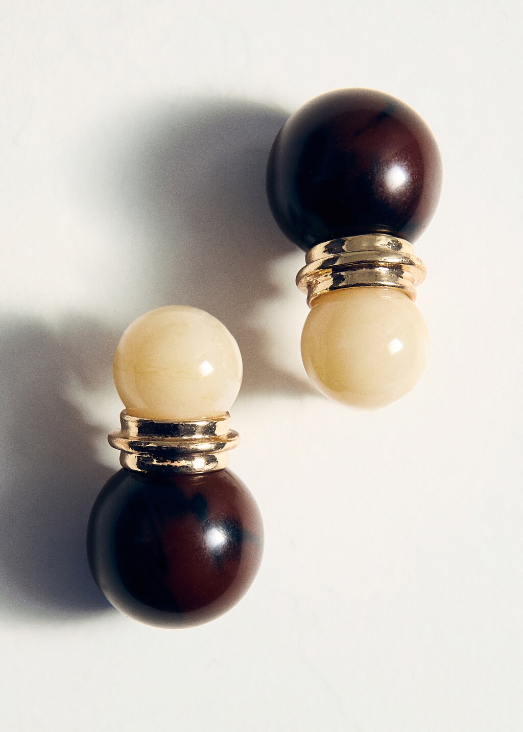 Combined bead earrings