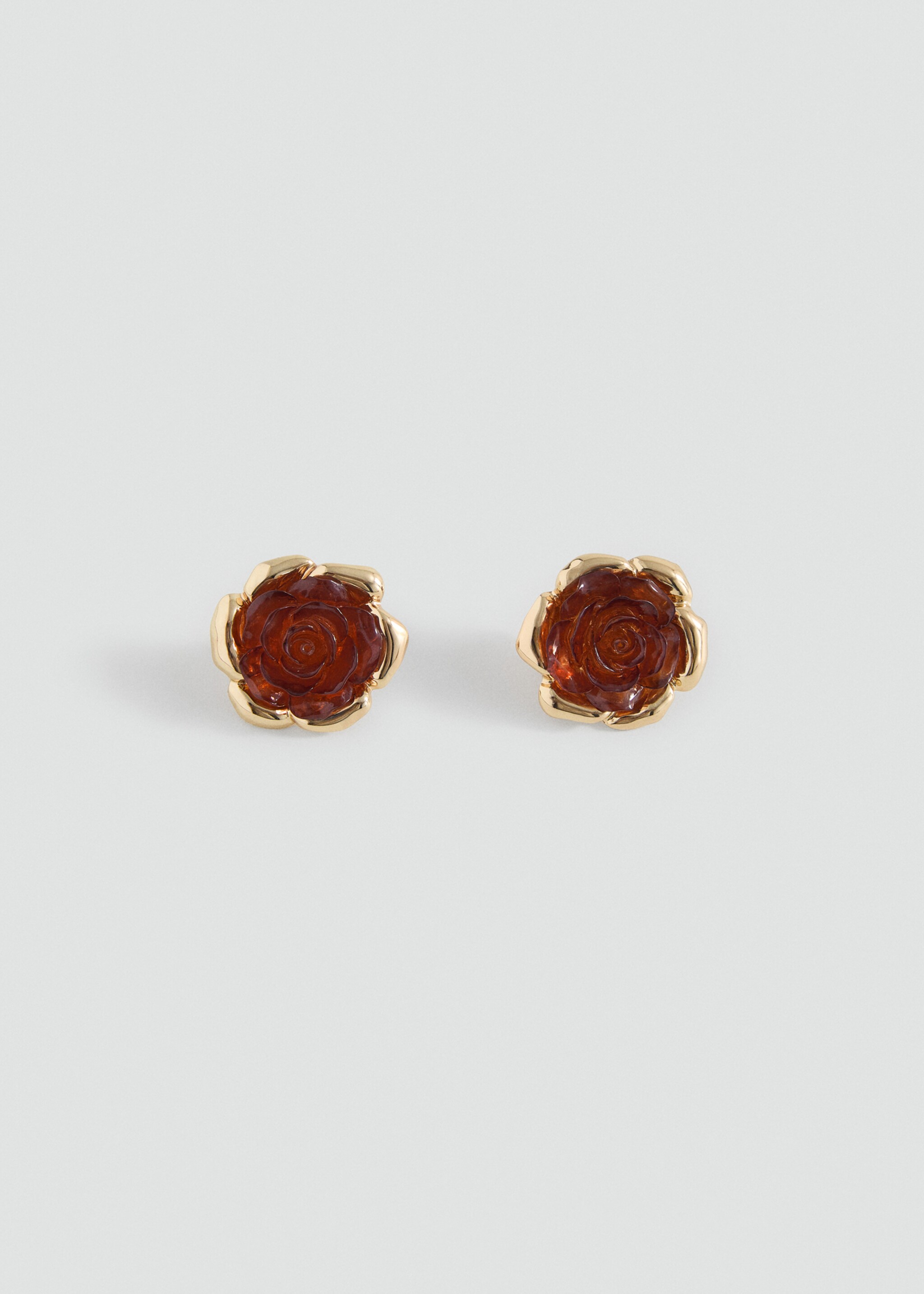 Pendientes flor combinada - Artículo sin modelo, Marrón. Ref: 17006008-00.
