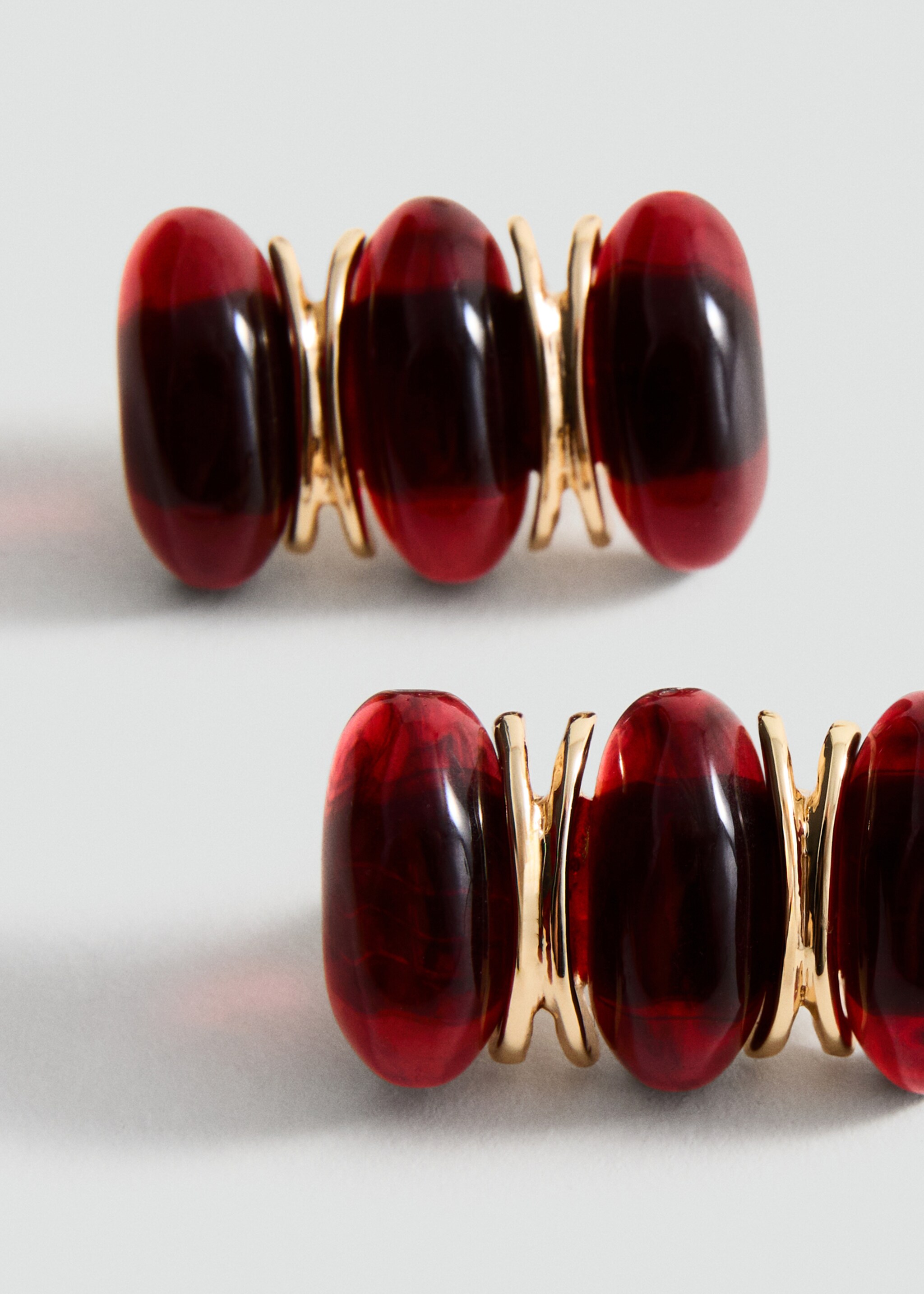 Pendientes espiral relieve - Plano medio, Granate. Ref: 17006009-00.