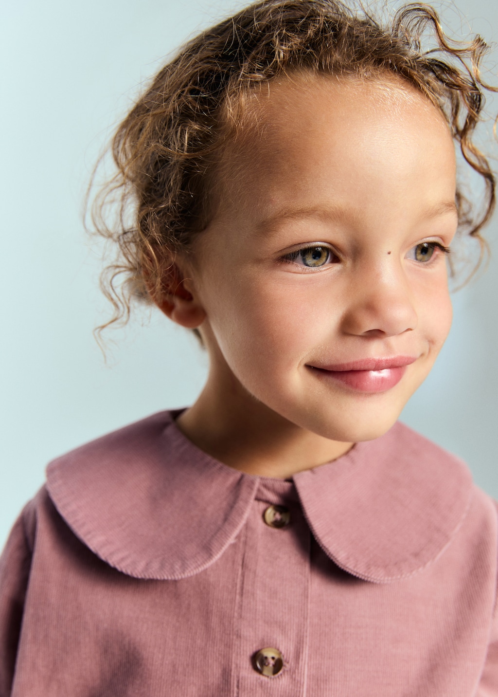 Corduroy blouse with baby collar