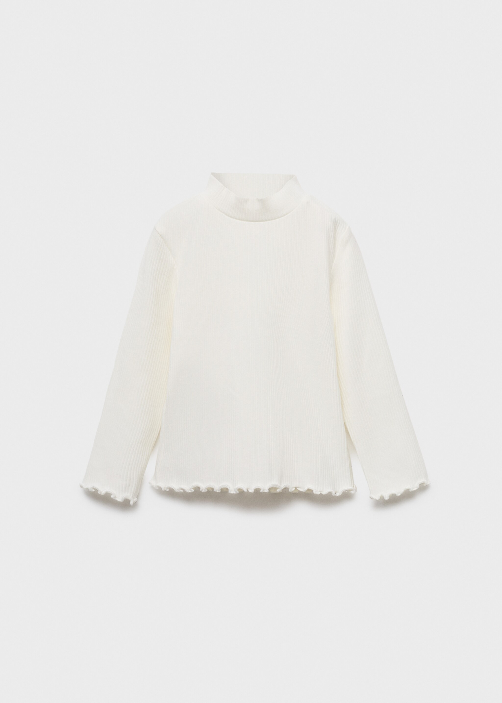 Ribbed high neck t-shirt - Article without model, Off White. Ref: 17006340-00.