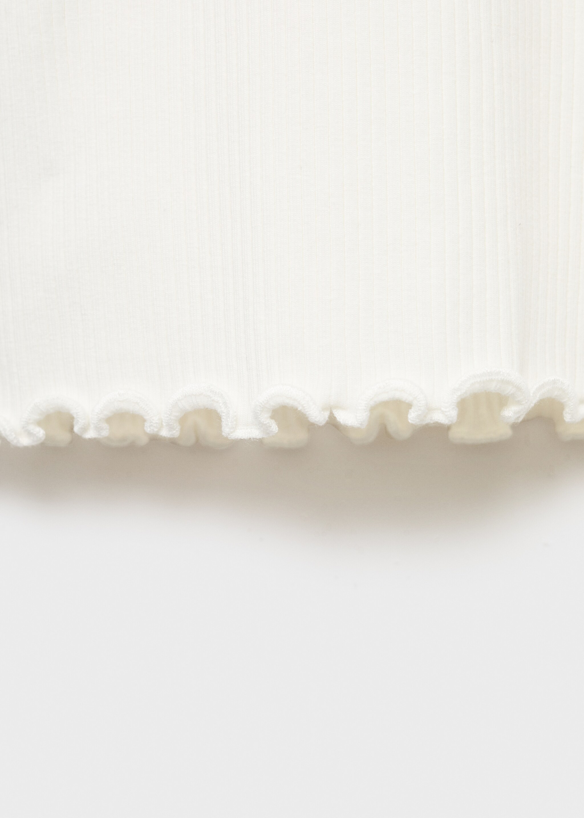 Ribbed high neck t-shirt - Details of the article 0, Off White. Ref: 17006340-00.