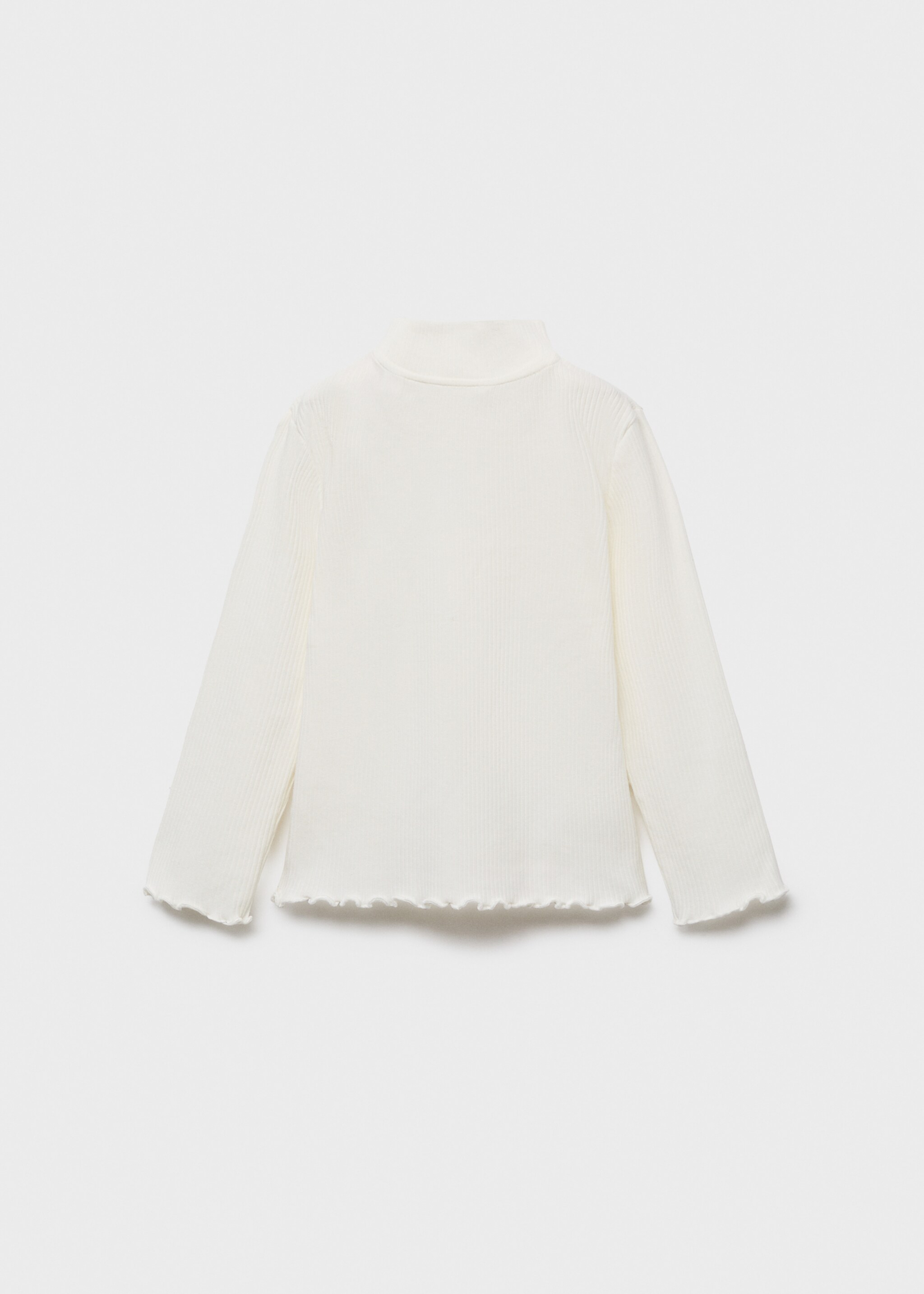 Ribbed high neck t-shirt - Reverse of the article, Off White. Ref: 17006340-00.