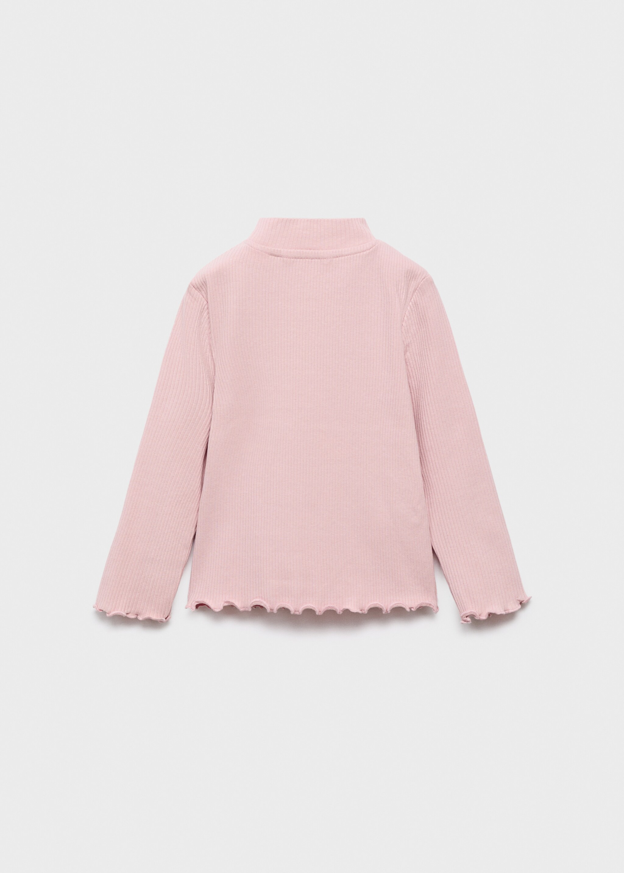 Ribbed high neck t-shirt - Reverse of the article, Pink. Ref: 17006340-00.