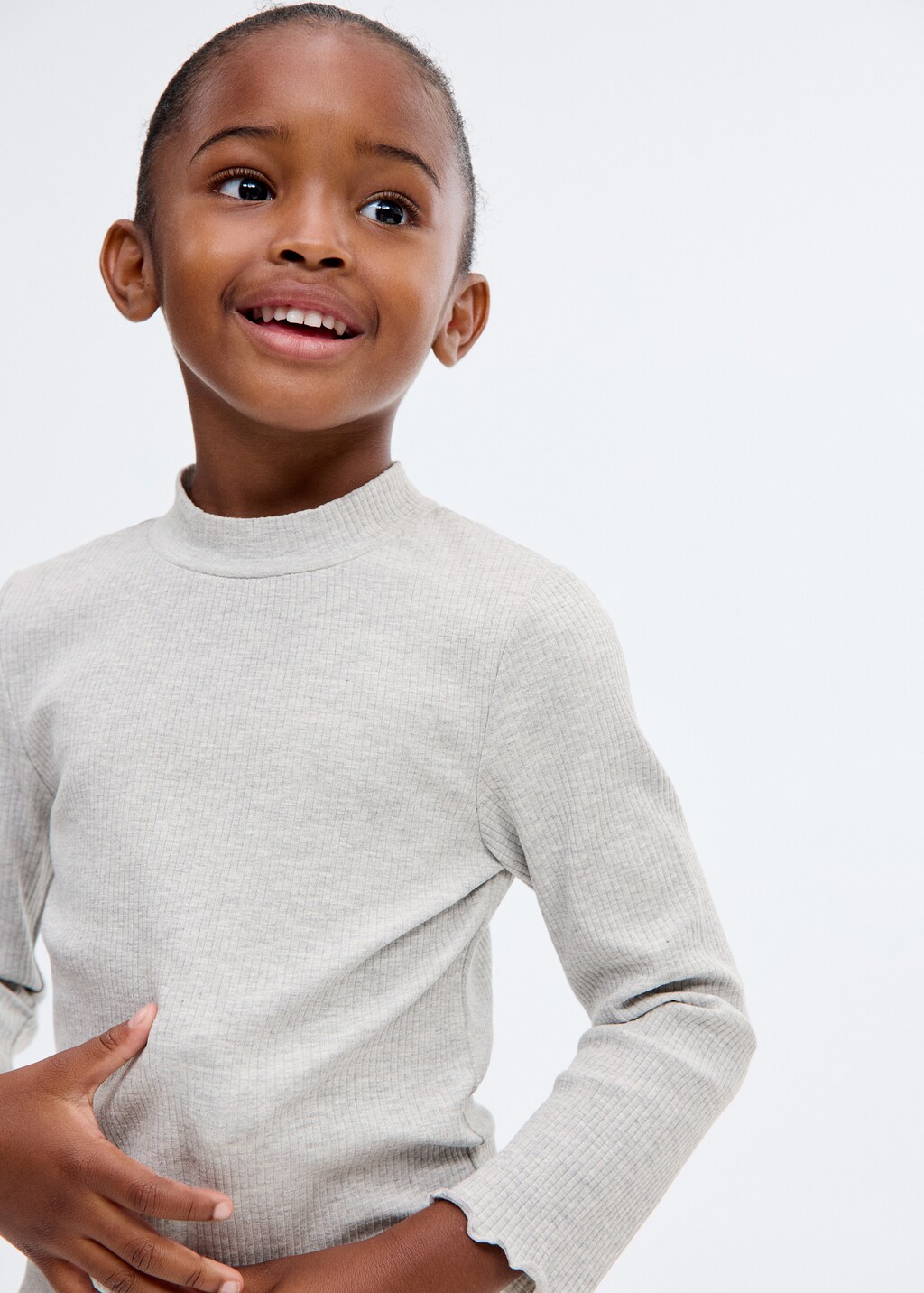 Ribbed high neck t-shirt