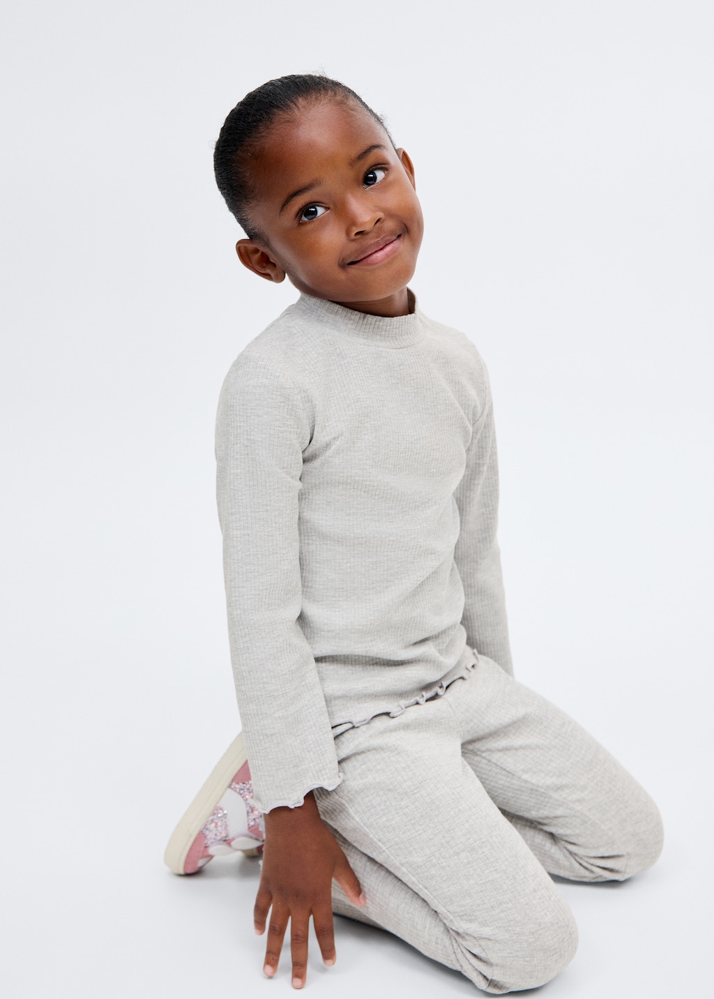 Ribbed high neck t-shirt