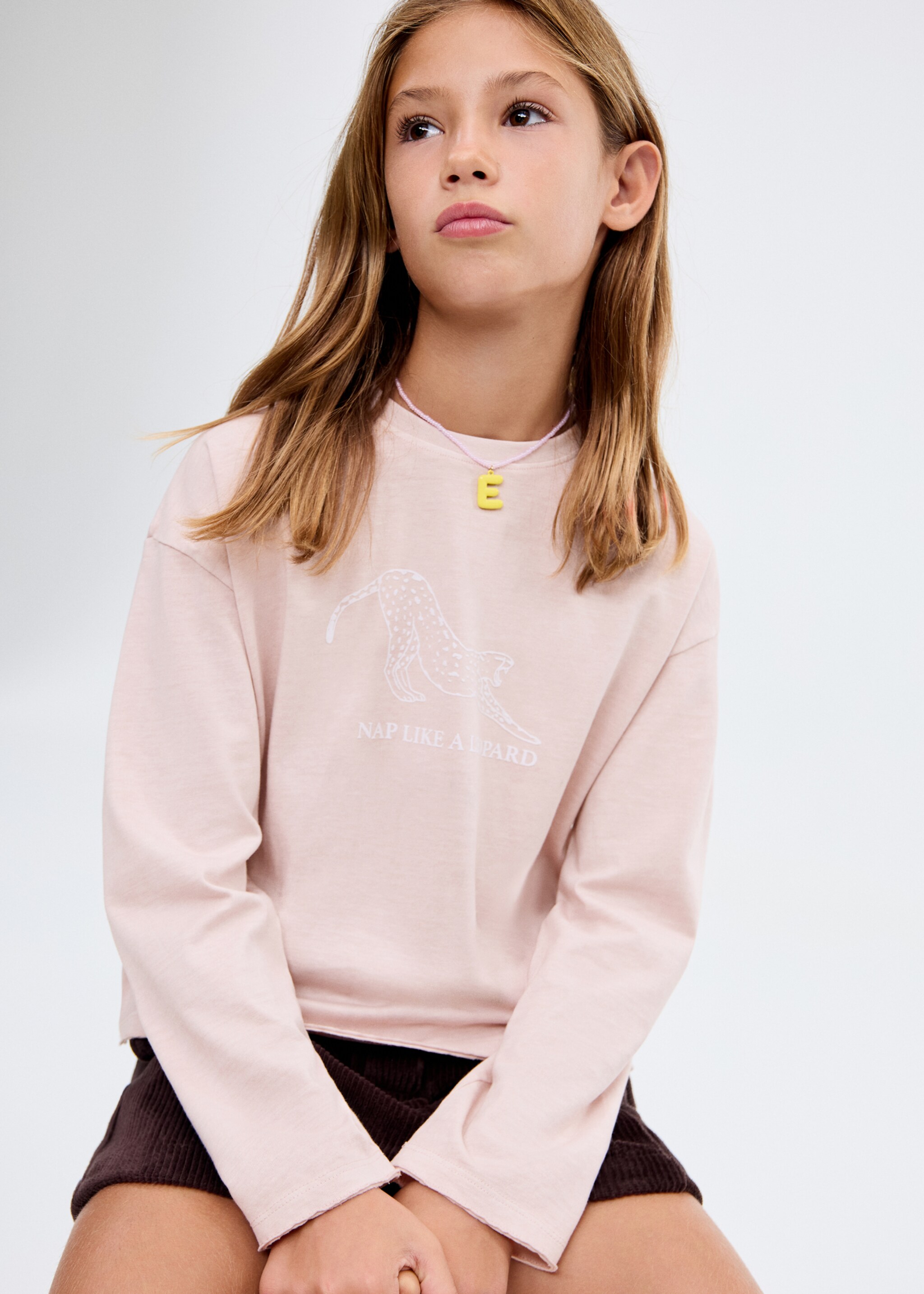 Printed cotton-blend T-shirt - Medium plane, Pink. Ref: 17006341-00.
