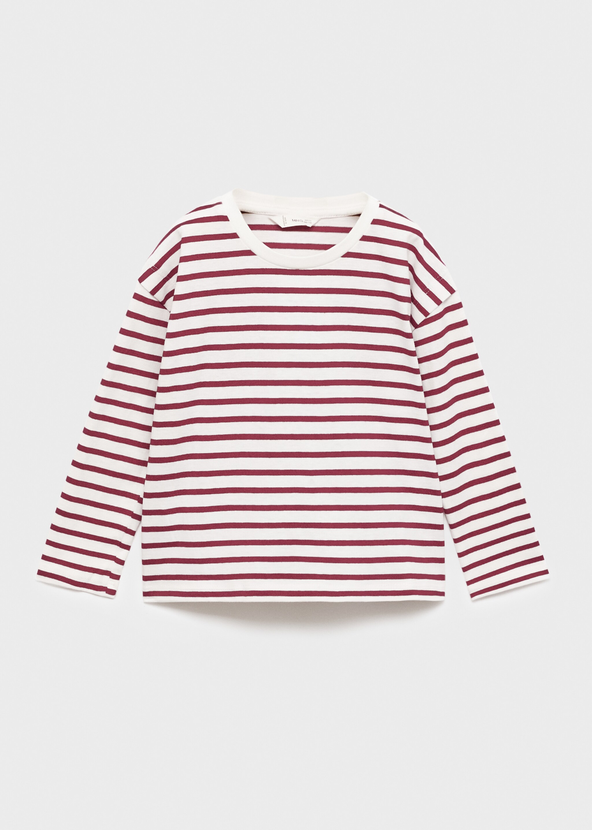 Striped cotton T-shirt - Article without model, Maroon. Ref: 17006343-00.