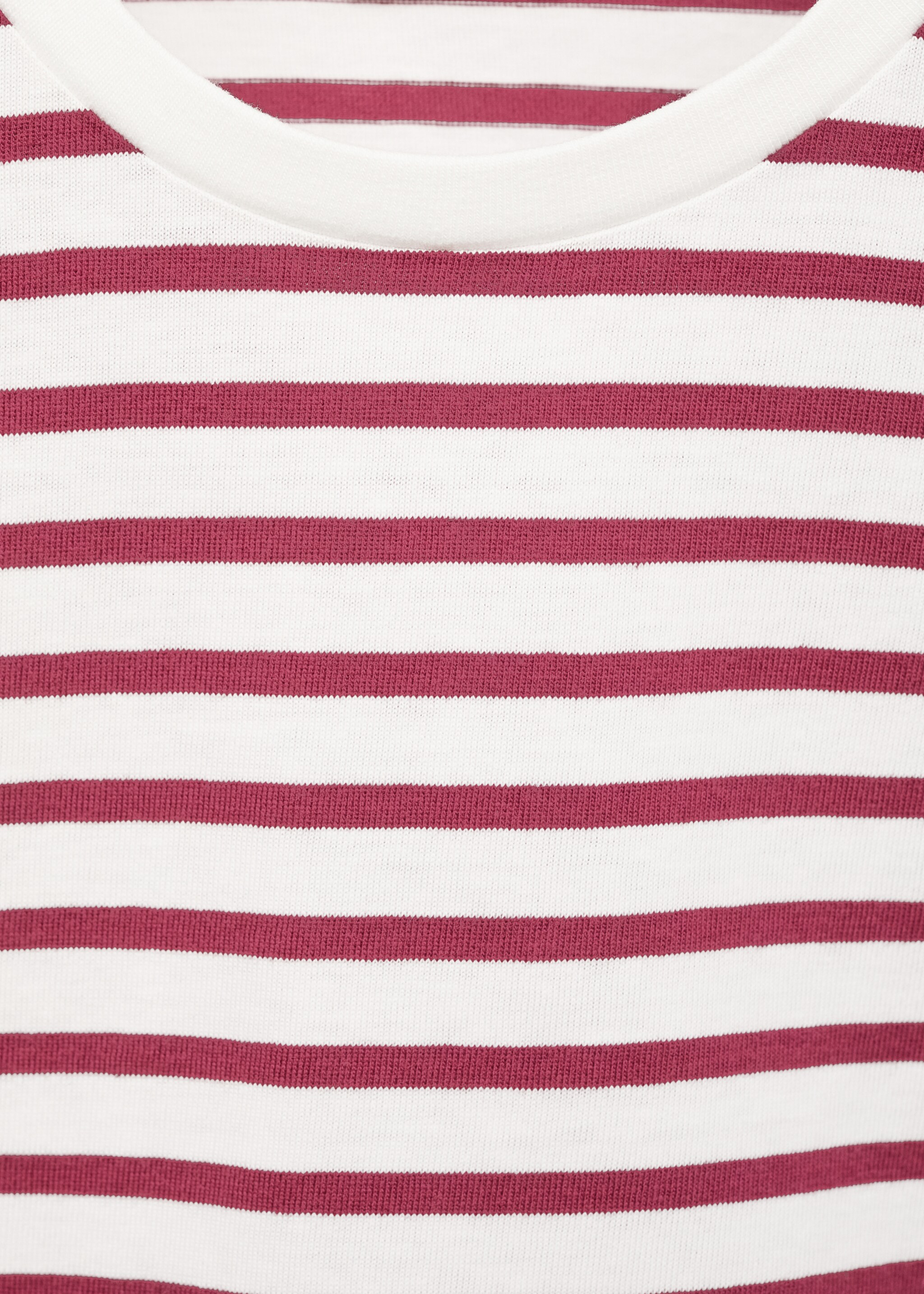 Striped cotton T-shirt - Details of the article 8, Maroon. Ref: 17006343-00.