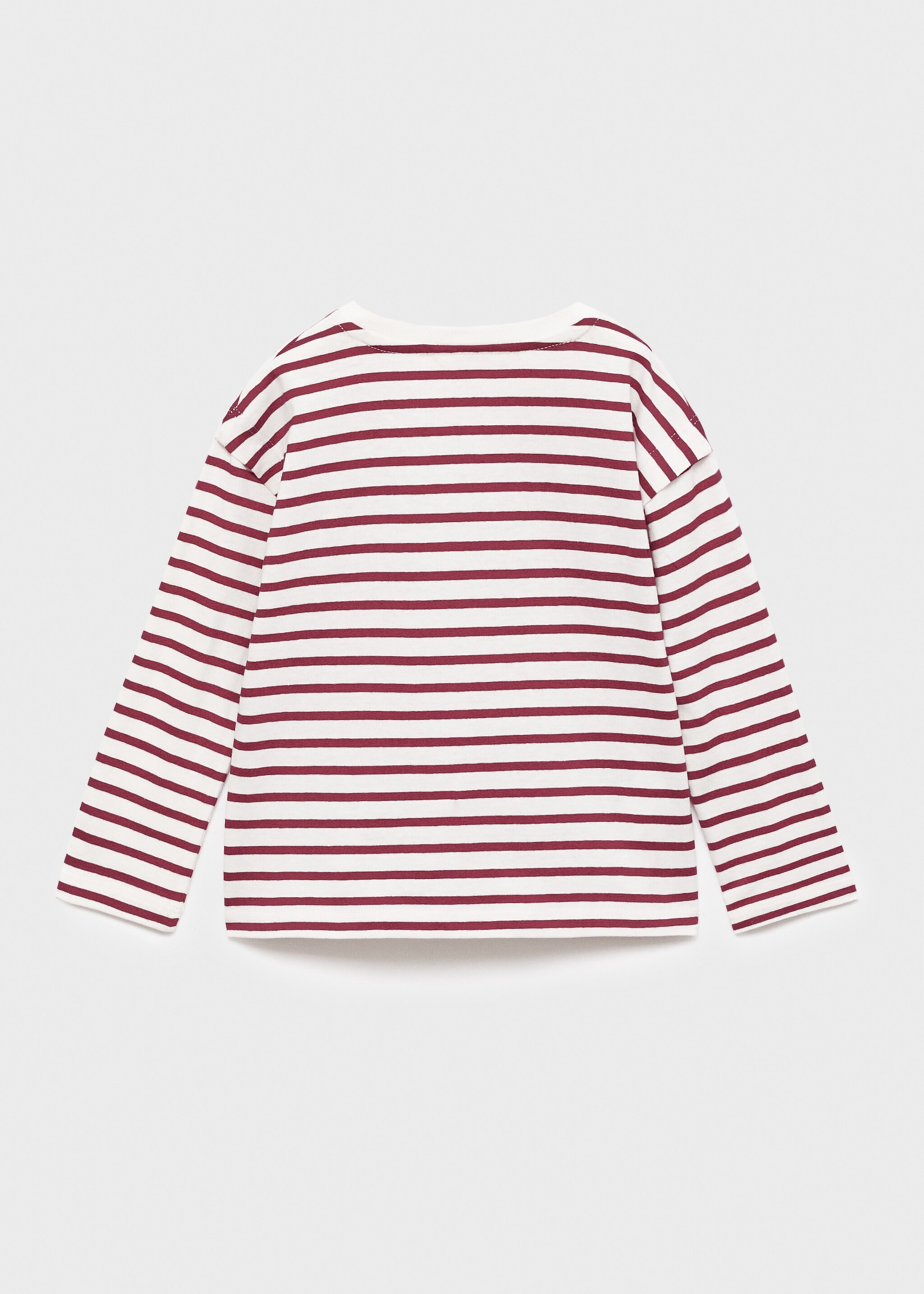 Striped cotton T-shirt - Reverse of the article, Maroon. Ref: 17006343-00.