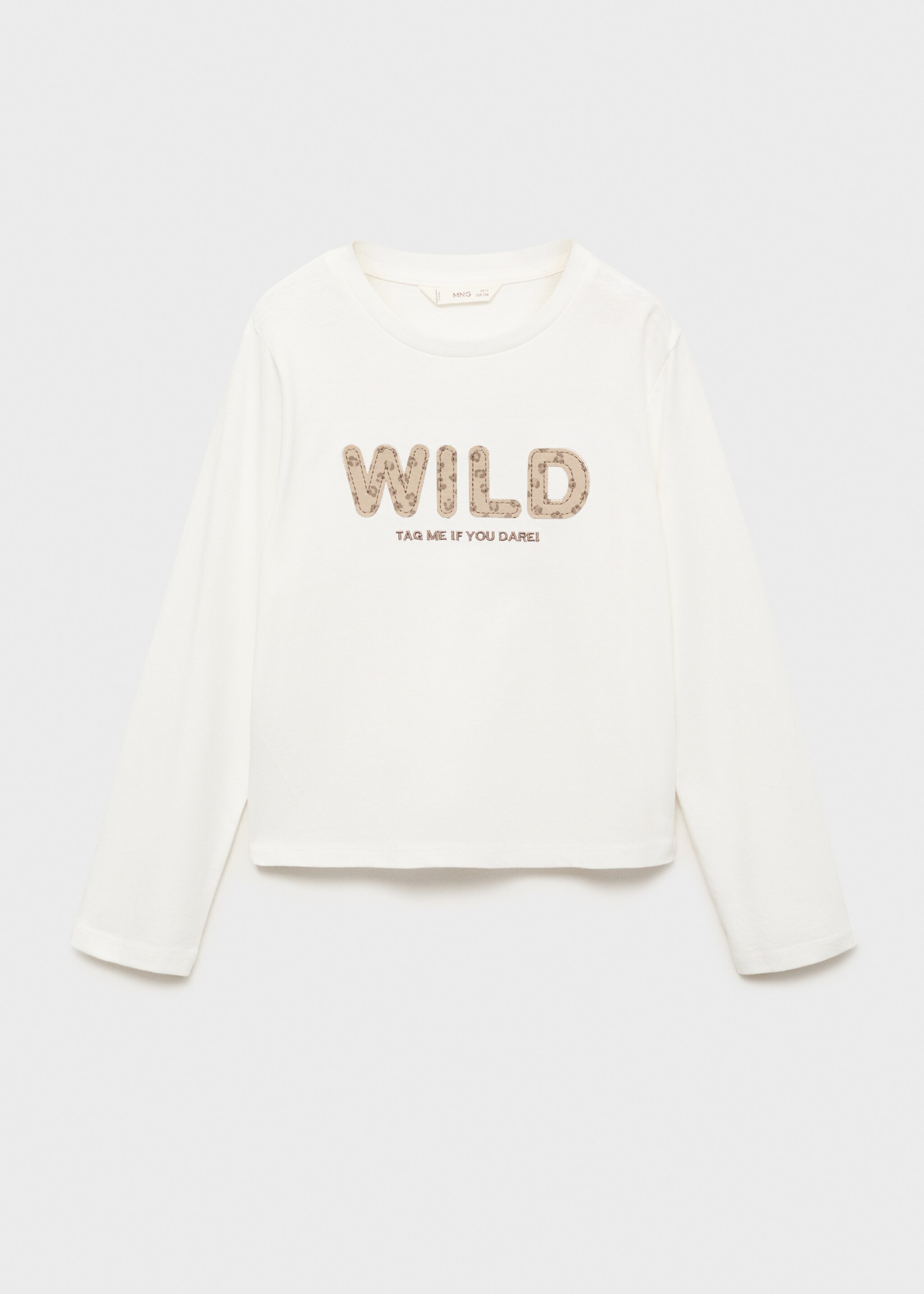 Leopard-embroidered t-shirt - Article without model, Off White. Ref: 17006344-00.