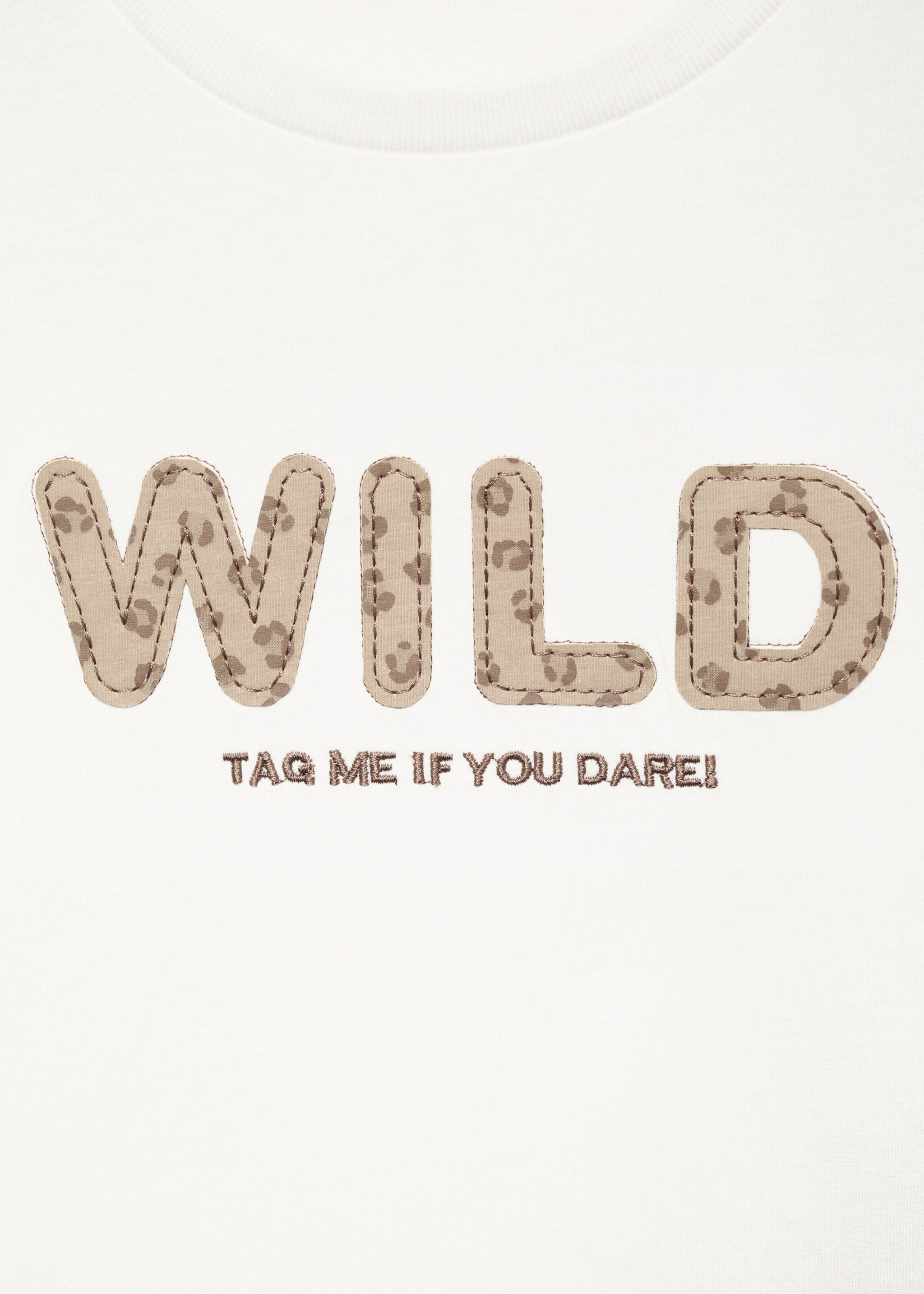 Leopard-embroidered t-shirt - Details of the article 8, Off White. Ref: 17006344-00.