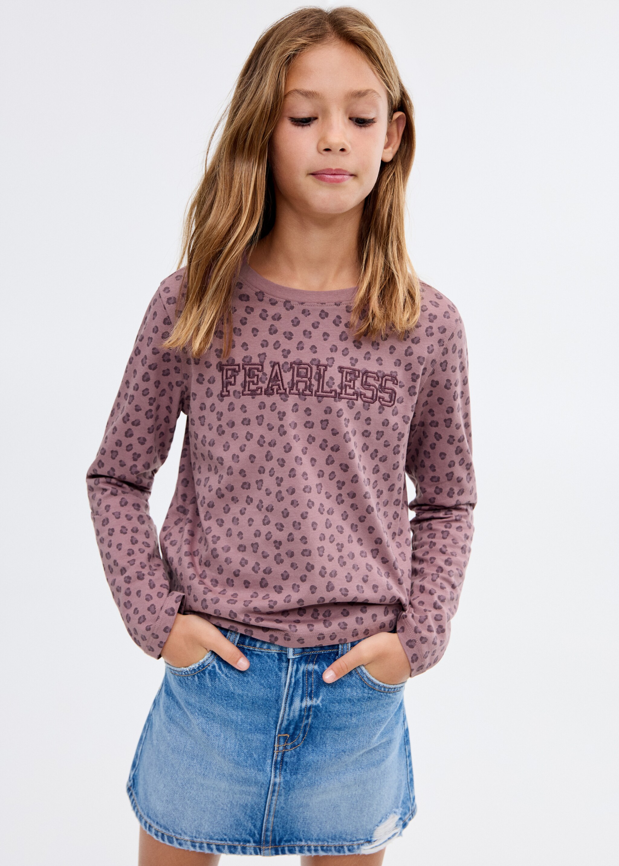 Shirt mit Leopardenmuster - Mittlere Ansicht, Rosa. Ref: 17006345-00.
