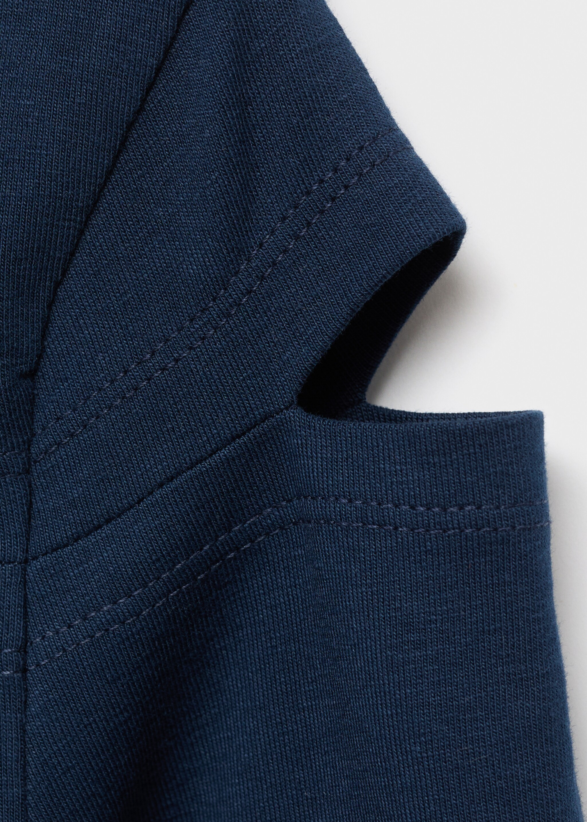 Cotton t-shirt with cut-out - Details of the article 0, Navy. Ref: 17006349-00.