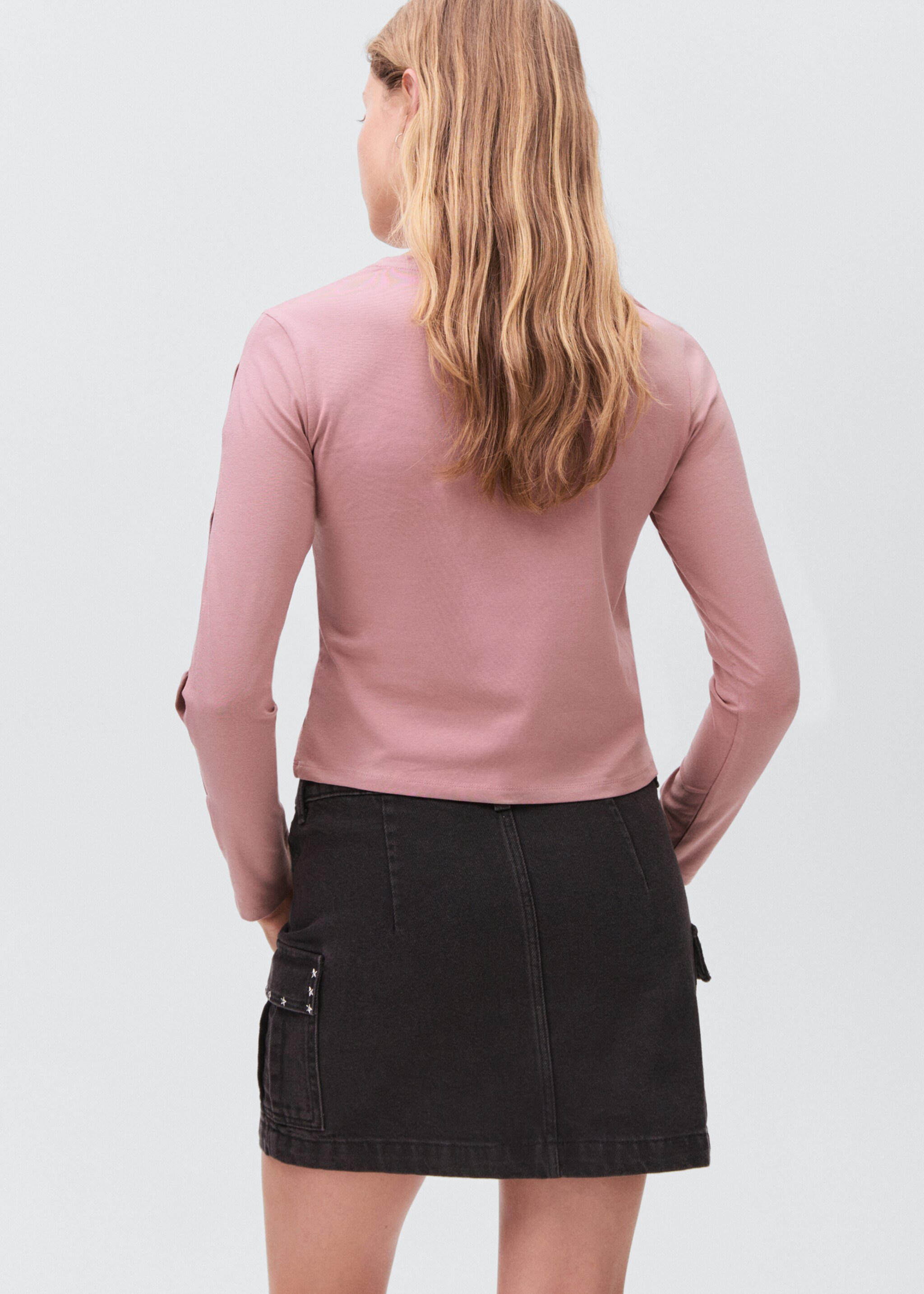 Cut-out t-shirt - Reverse of the article, Pink. Ref: 17006350-00.
