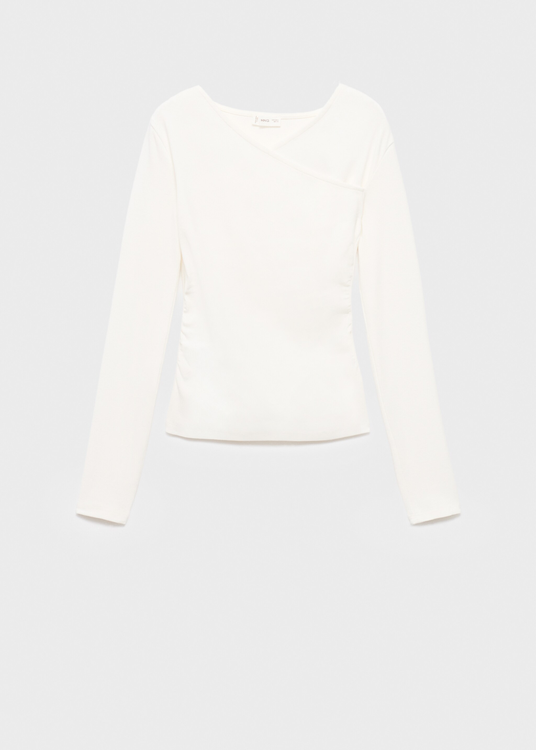 Gathered cotton t-shirt - Article without model, Off White. Ref: 17006352-00.