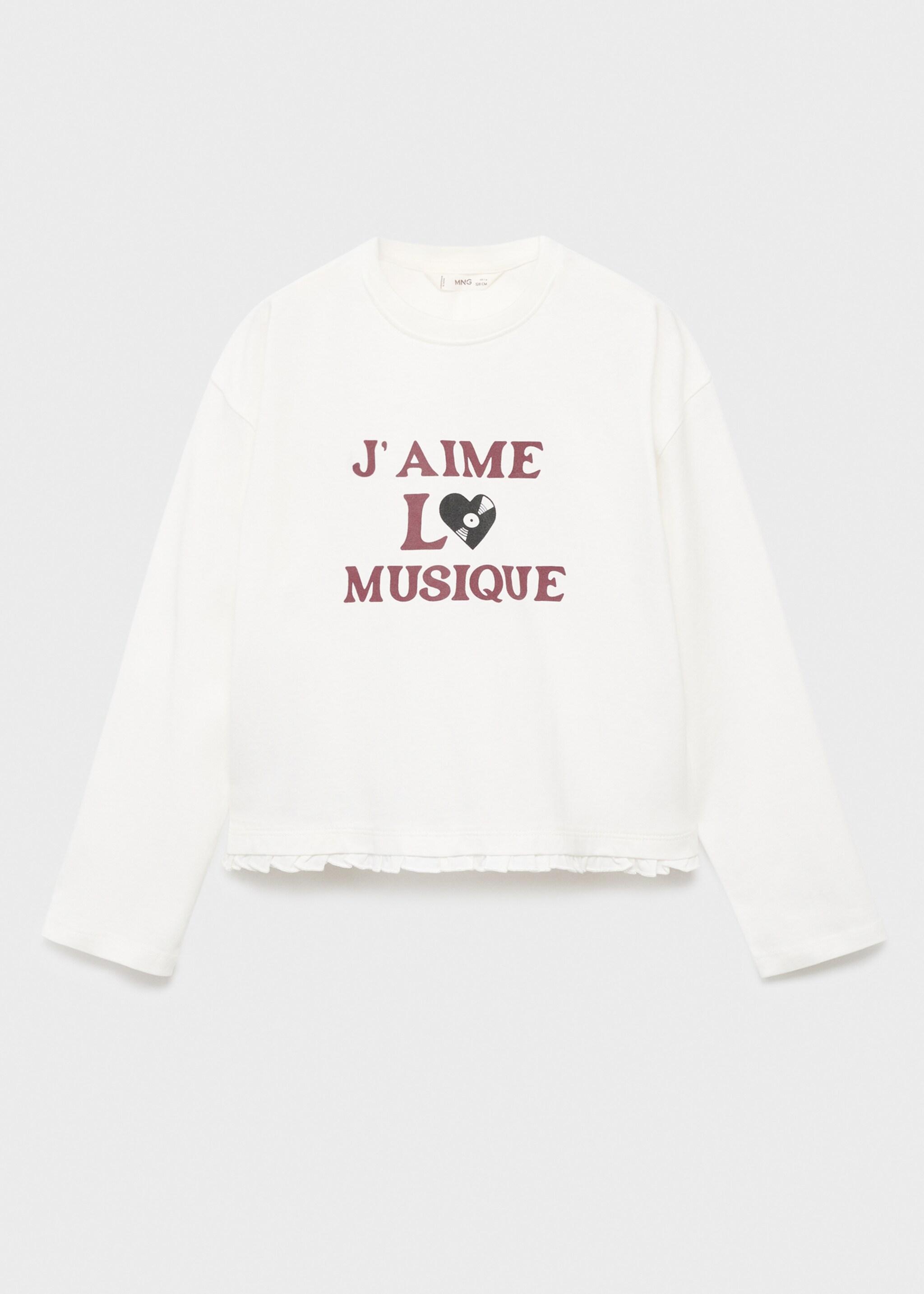 Printed long sleeve t-shirt - Article without model, Off White. Ref: 17006354-00.