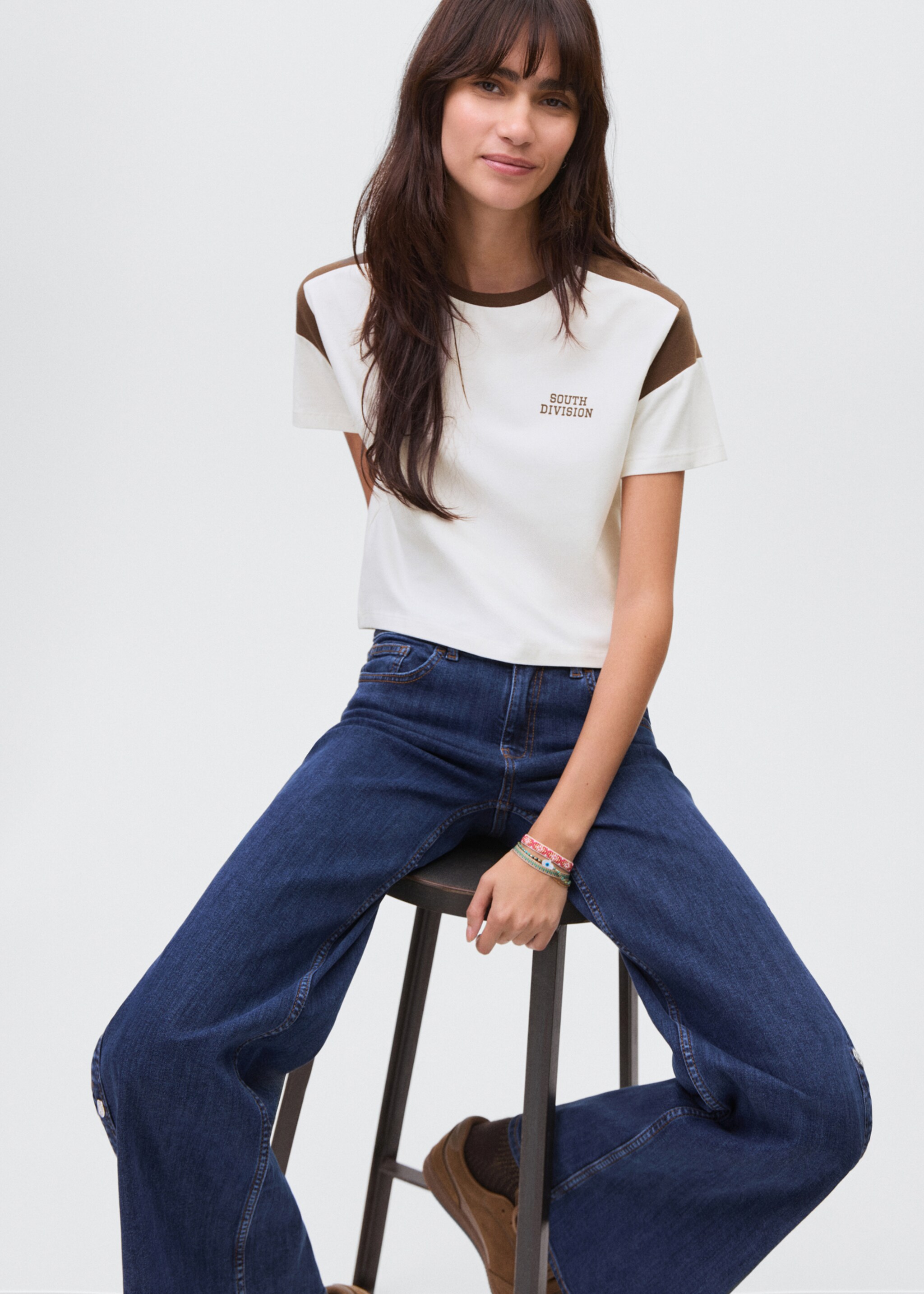 Printed cotton-blend t-shirt - Details of the article 2, Off White. Ref: 17006356-00.